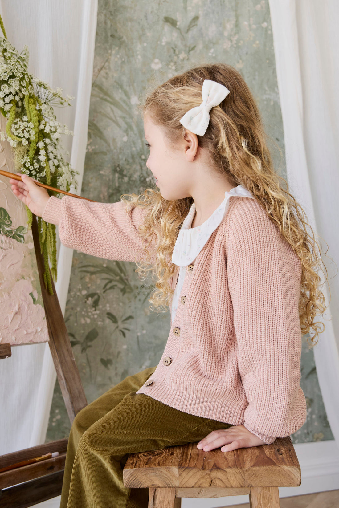 Paloma Cardigan - Rose Mist Childrens Cardigan from Jamie Kay USA