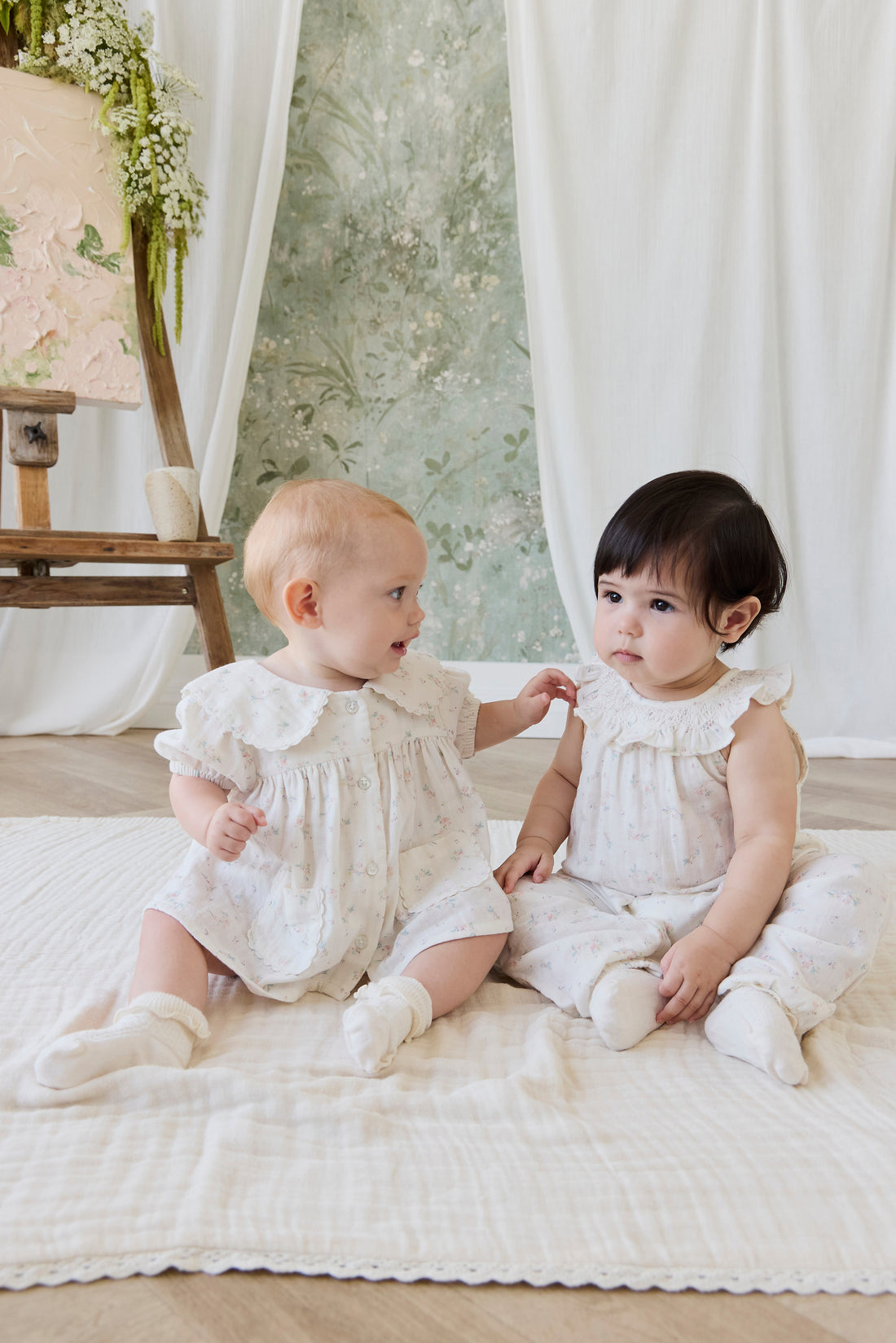 Organic Cotton Muslin Kodi Playsuit - Solange Snow Childrens Playsuit from Jamie Kay USA