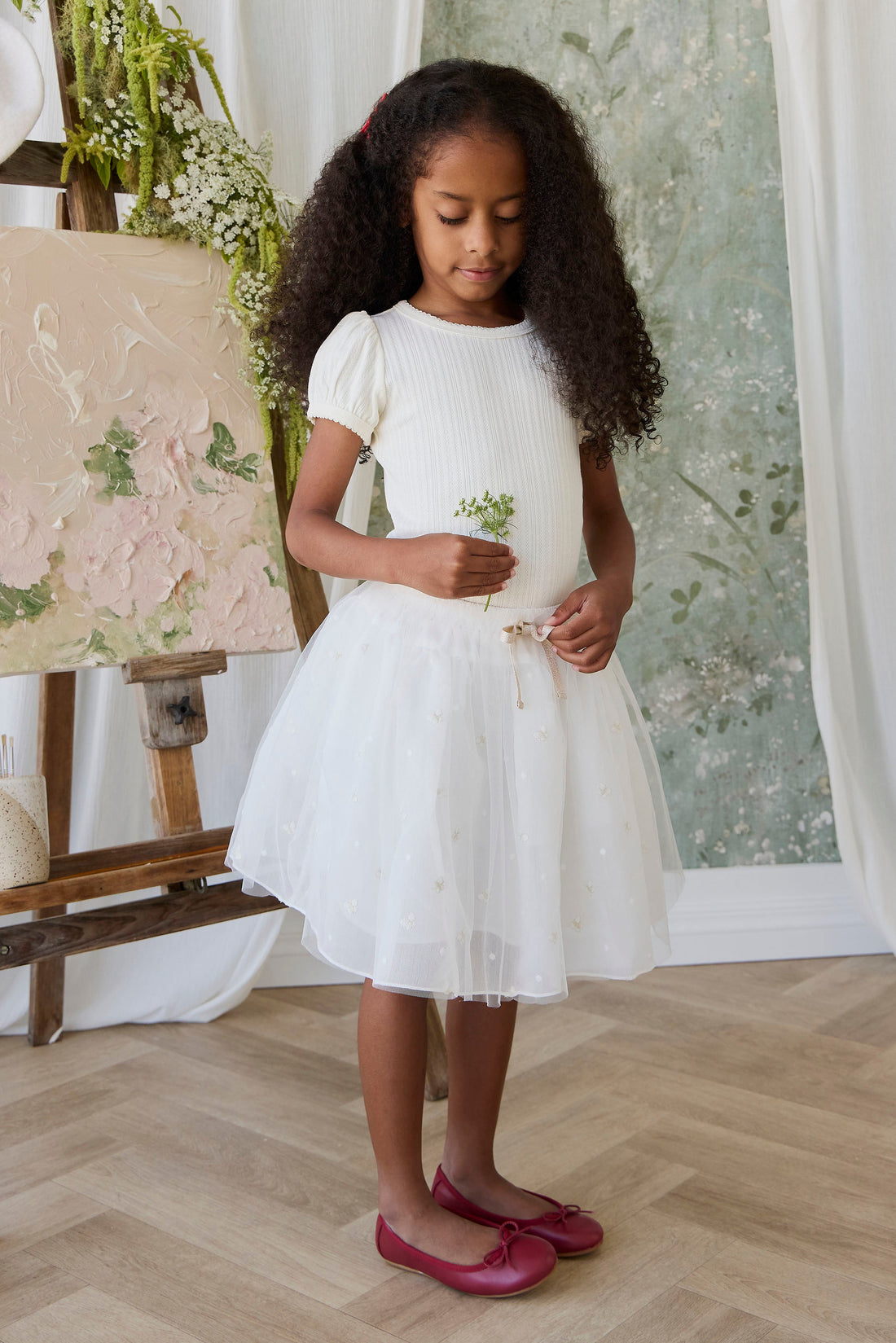 Bellamy Skirt - Parchment Ballerina Butterfiles Childrens Skirt from Jamie Kay USA