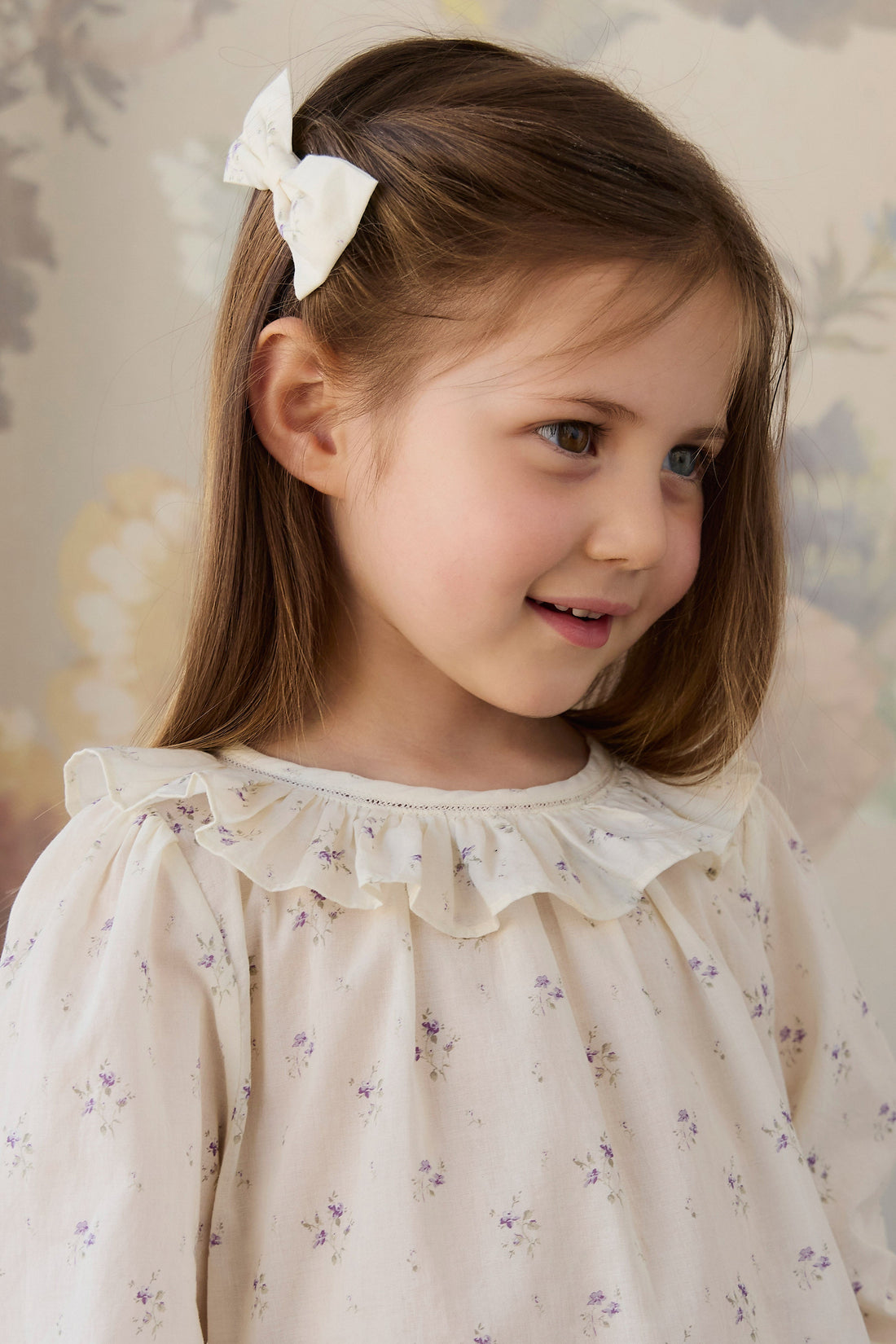 Organic Cotton Leonie Top - Jade Floral Childrens Top from Jamie Kay USA