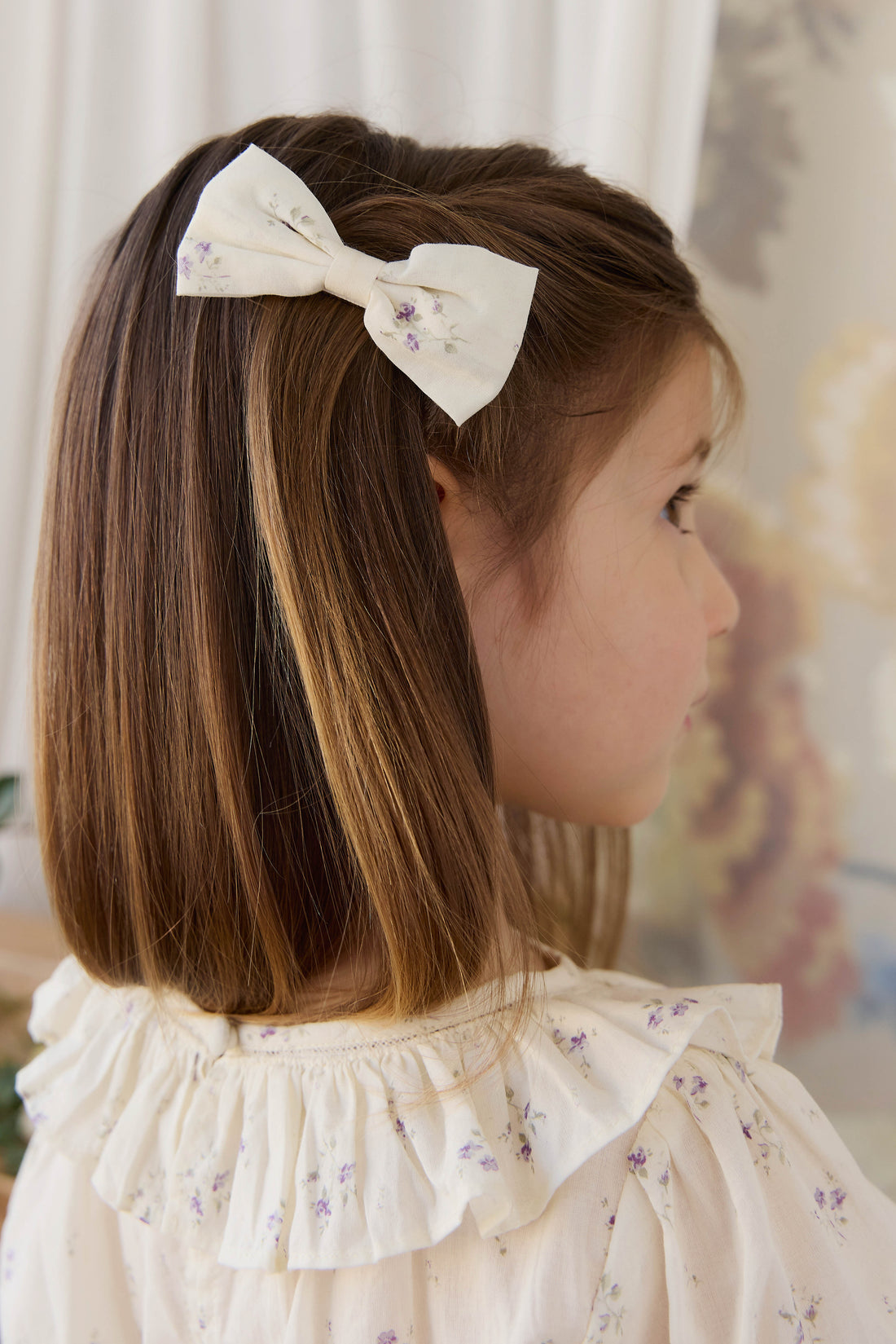 Organic Cotton Desiree Bow - Jade Floral Childrens Bow from Jamie Kay USA