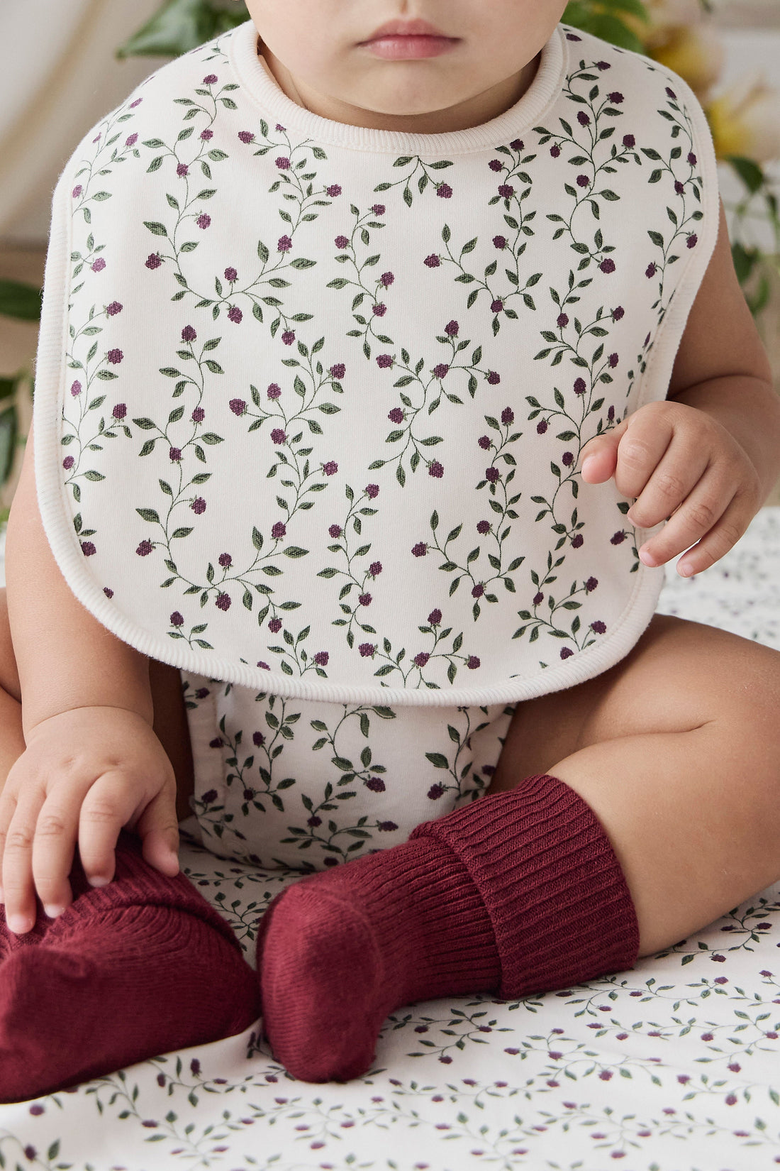 Organic Cotton Bib - Mulberries Childrens Bib from Jamie Kay USA