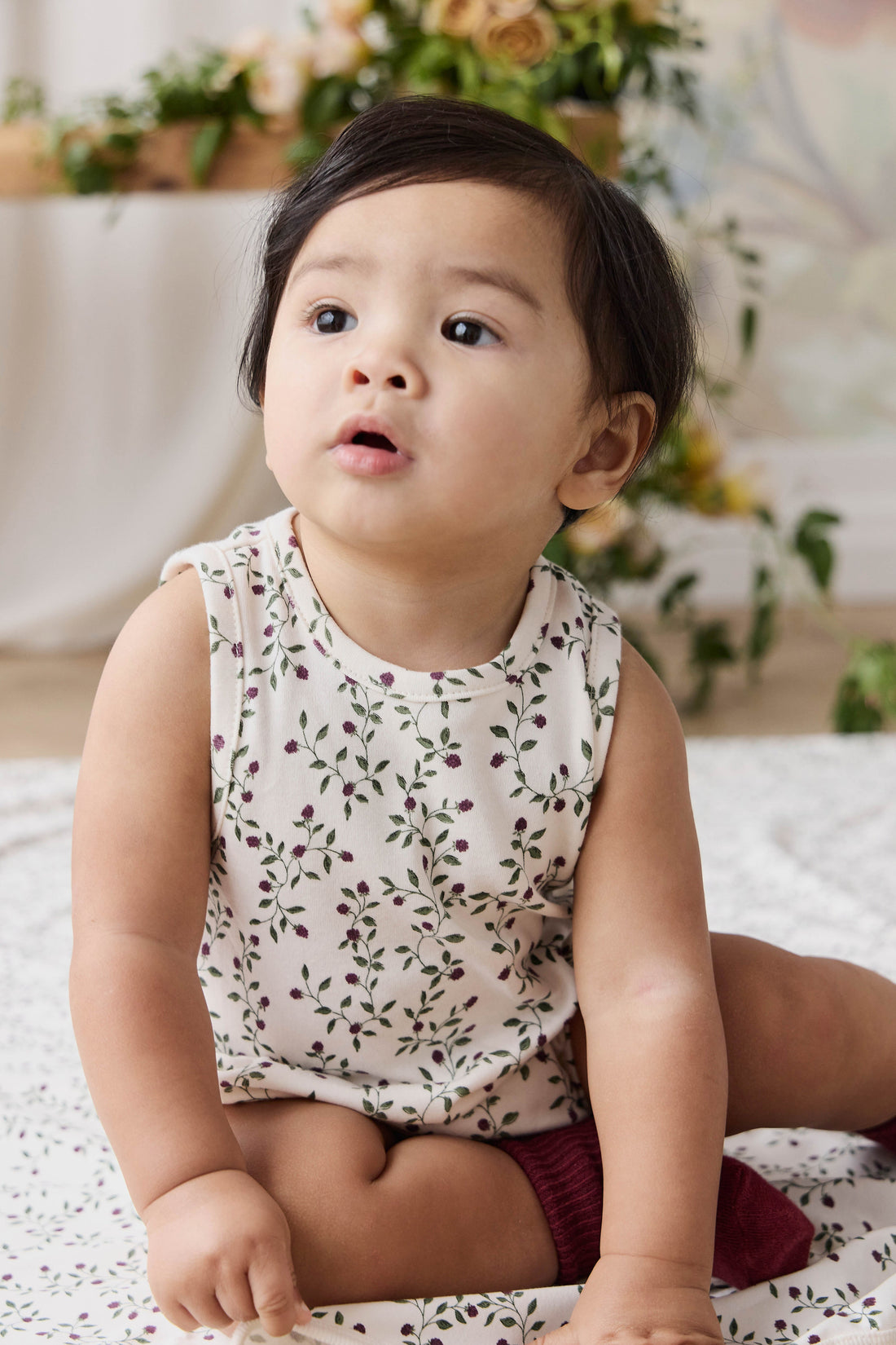Organic Cotton Lionel Playsuit - Mulberries Childrens Playsuit from Jamie Kay USA