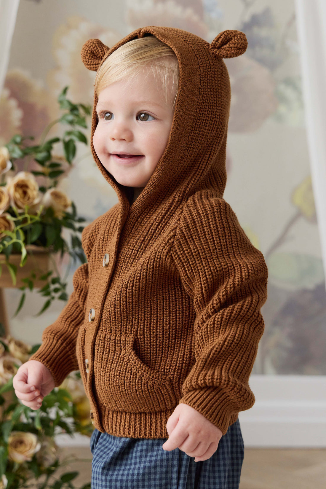 Bear Cardigan - Spice Childrens Cardigan from Jamie Kay USA