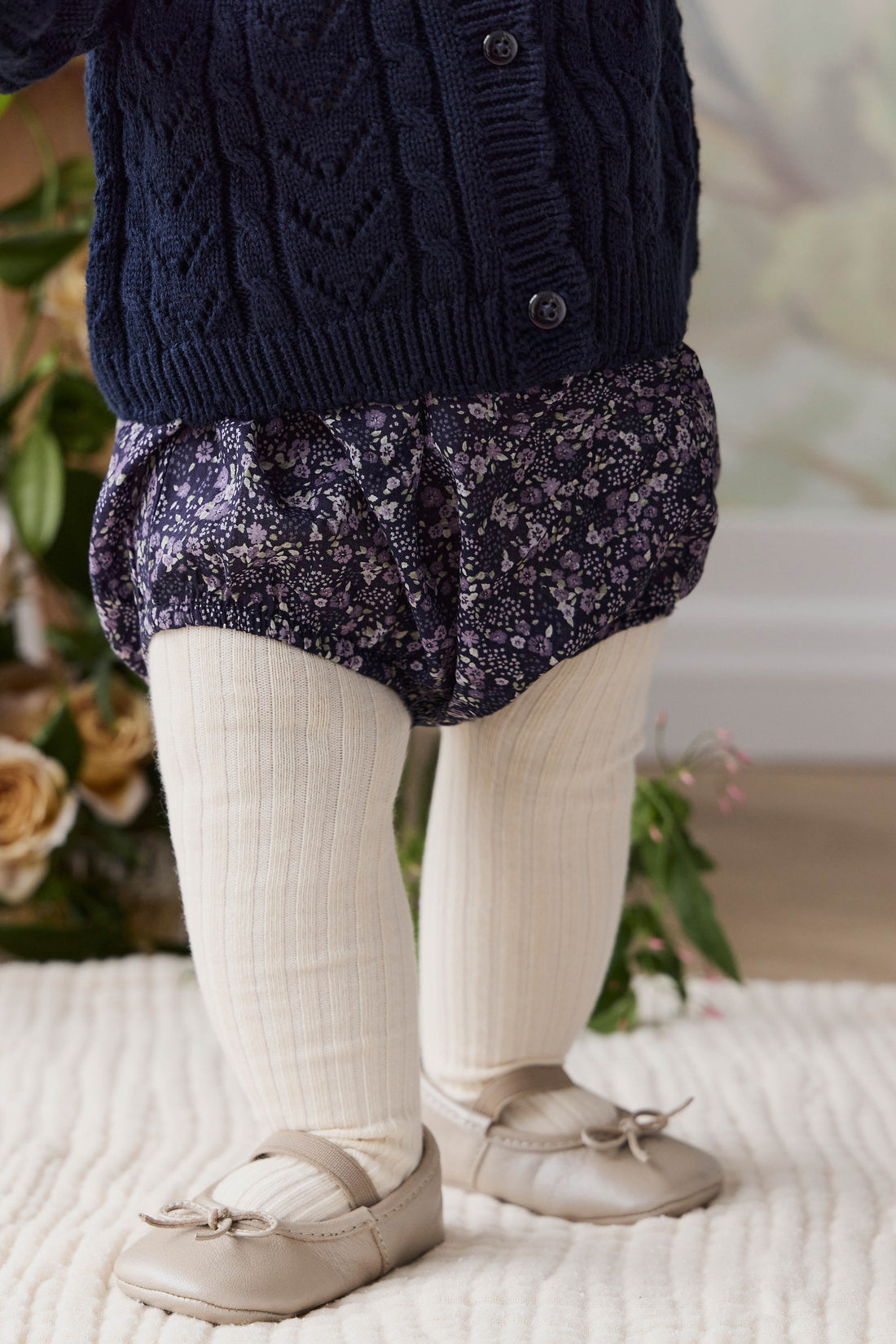 Organic Cotton Classic Bloomer - Violet Floral Childrens Bloomer from Jamie Kay USA