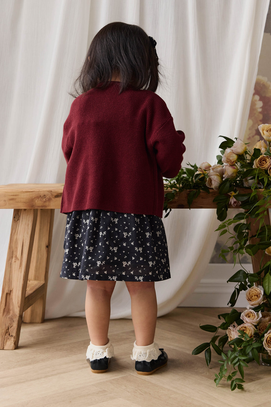 Sally Knitted Cardigan - Burgundy Childrens Cardigan from Jamie Kay USA