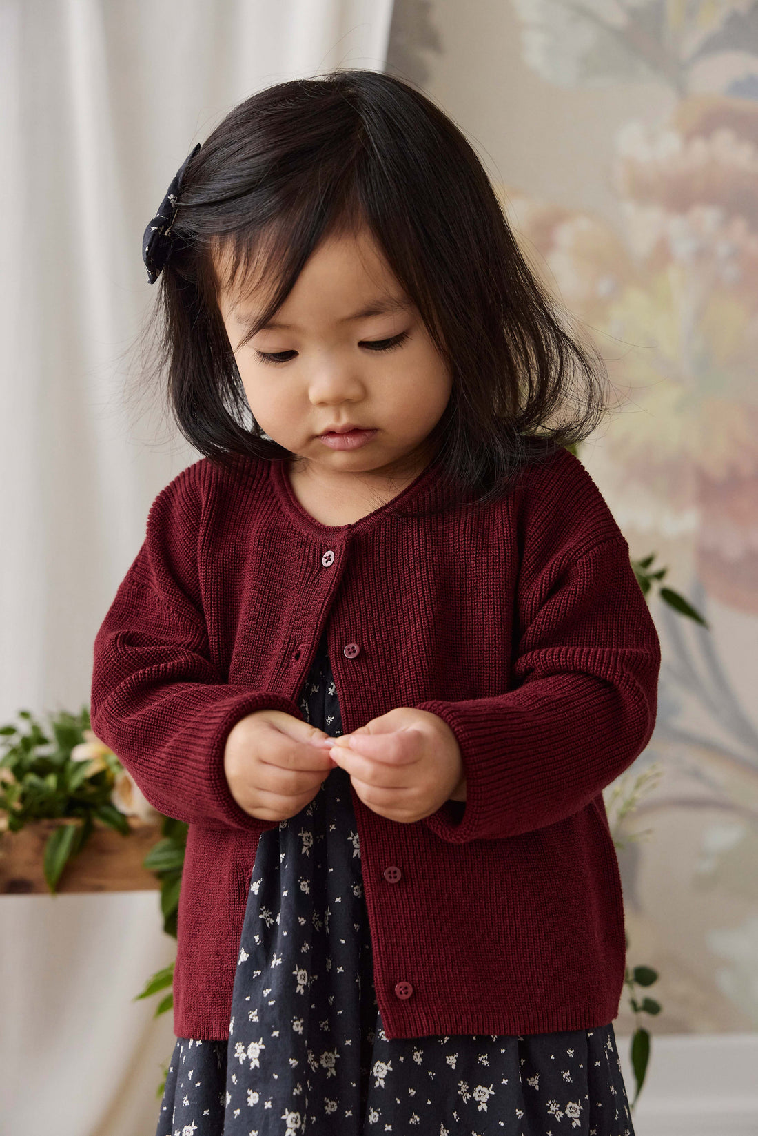 Sally Knitted Cardigan - Burgundy Childrens Cardigan from Jamie Kay USA