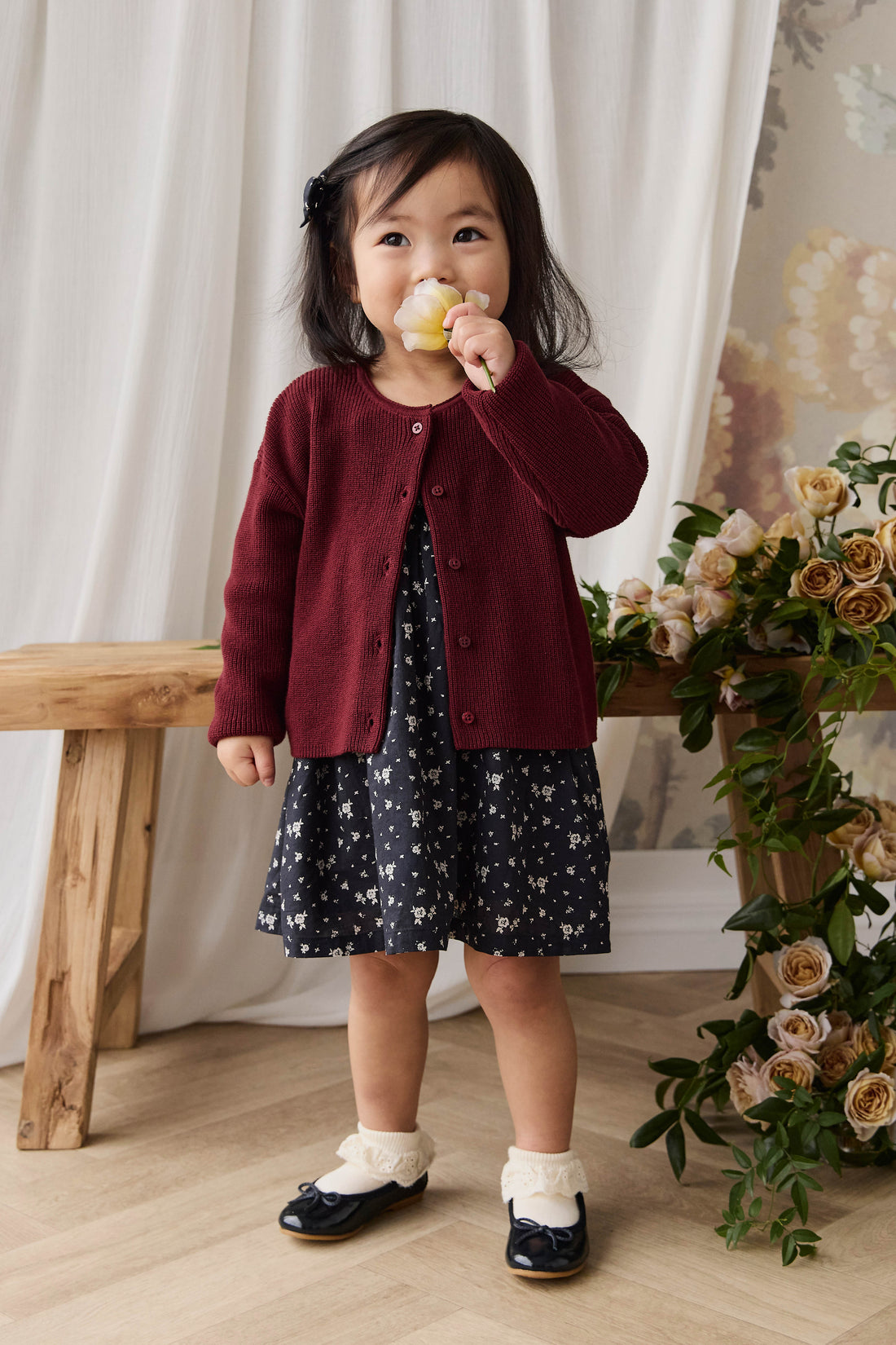 Sally Knitted Cardigan - Burgundy Childrens Cardigan from Jamie Kay USA