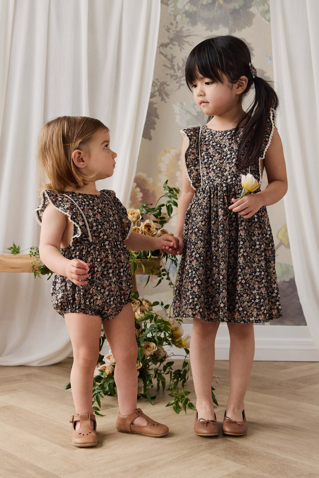 Organic Cotton Helene Dress - Luca Floral Childrens Dress from Jamie Kay USA