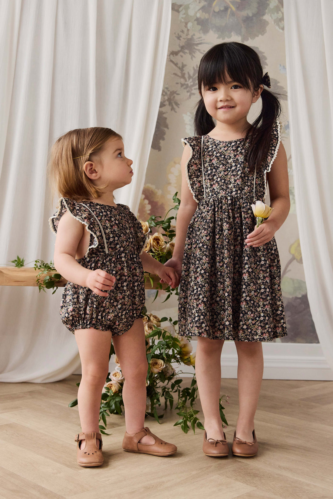 Organic Cotton Helene Dress - Luca Floral Childrens Dress from Jamie Kay USA