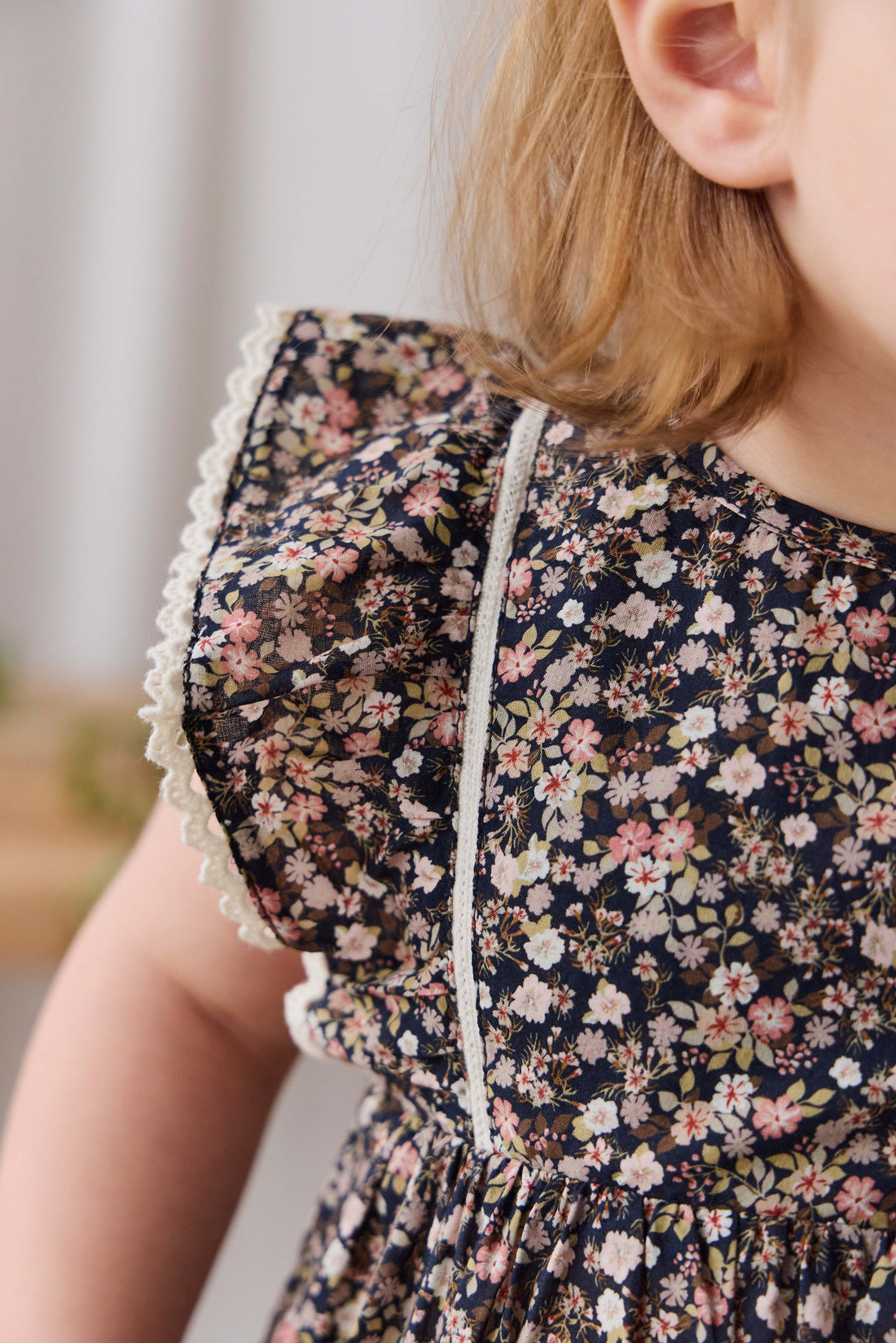 Organic Cotton Beatrice Playsuit - Luca Floral Childrens Bodysuit from Jamie Kay USA