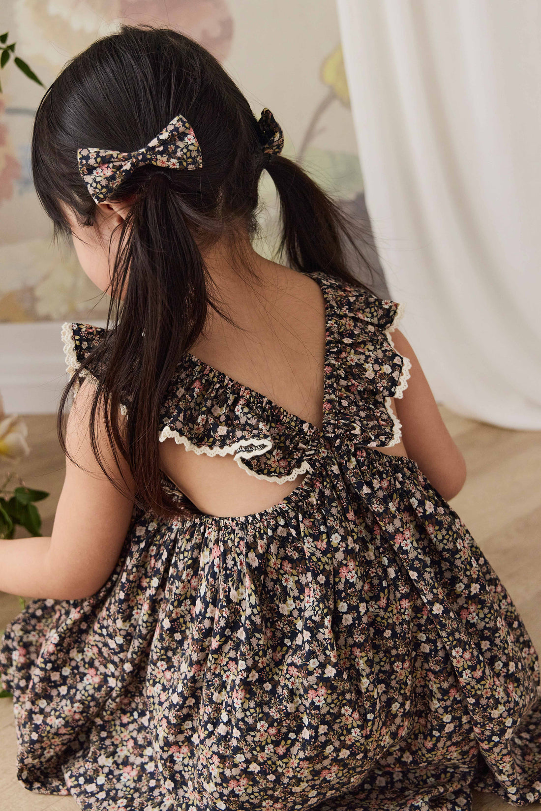 Organic Cotton Helene Dress - Luca Floral Childrens Dress from Jamie Kay USA