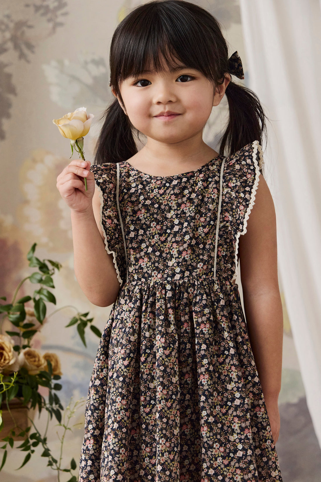 Organic Cotton Helene Dress - Luca Floral Childrens Dress from Jamie Kay USA