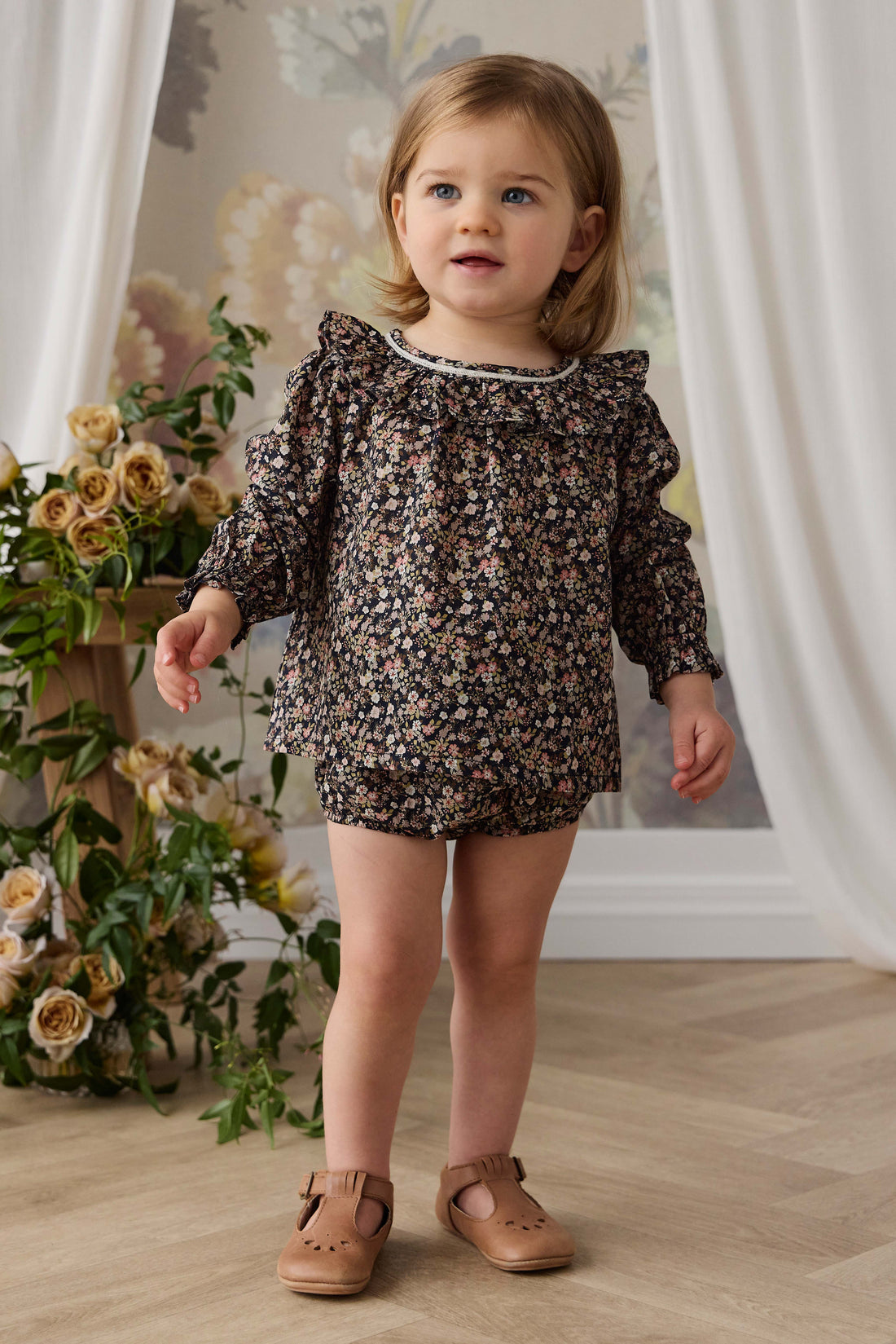 Organic Cotton Leonie Top - Luca Floral Childrens Top from Jamie Kay USA