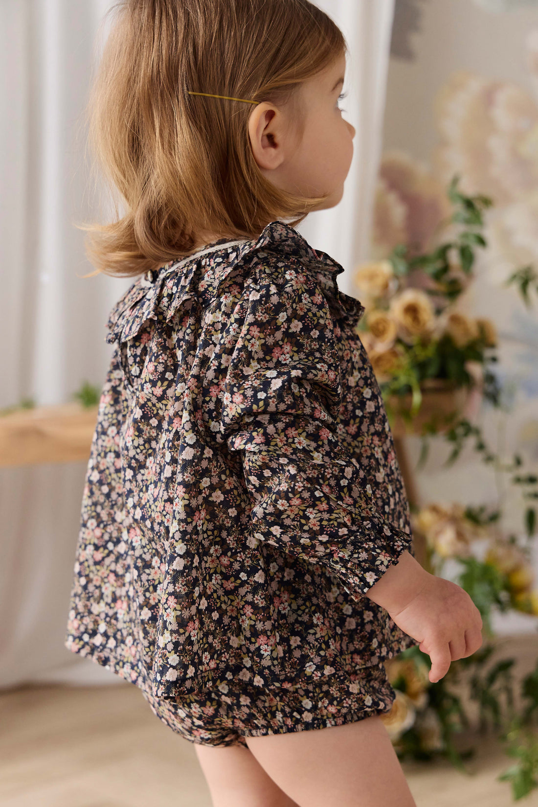Organic Cotton Classic Bloomer - Luca Floral Childrens Bloomer from Jamie Kay USA