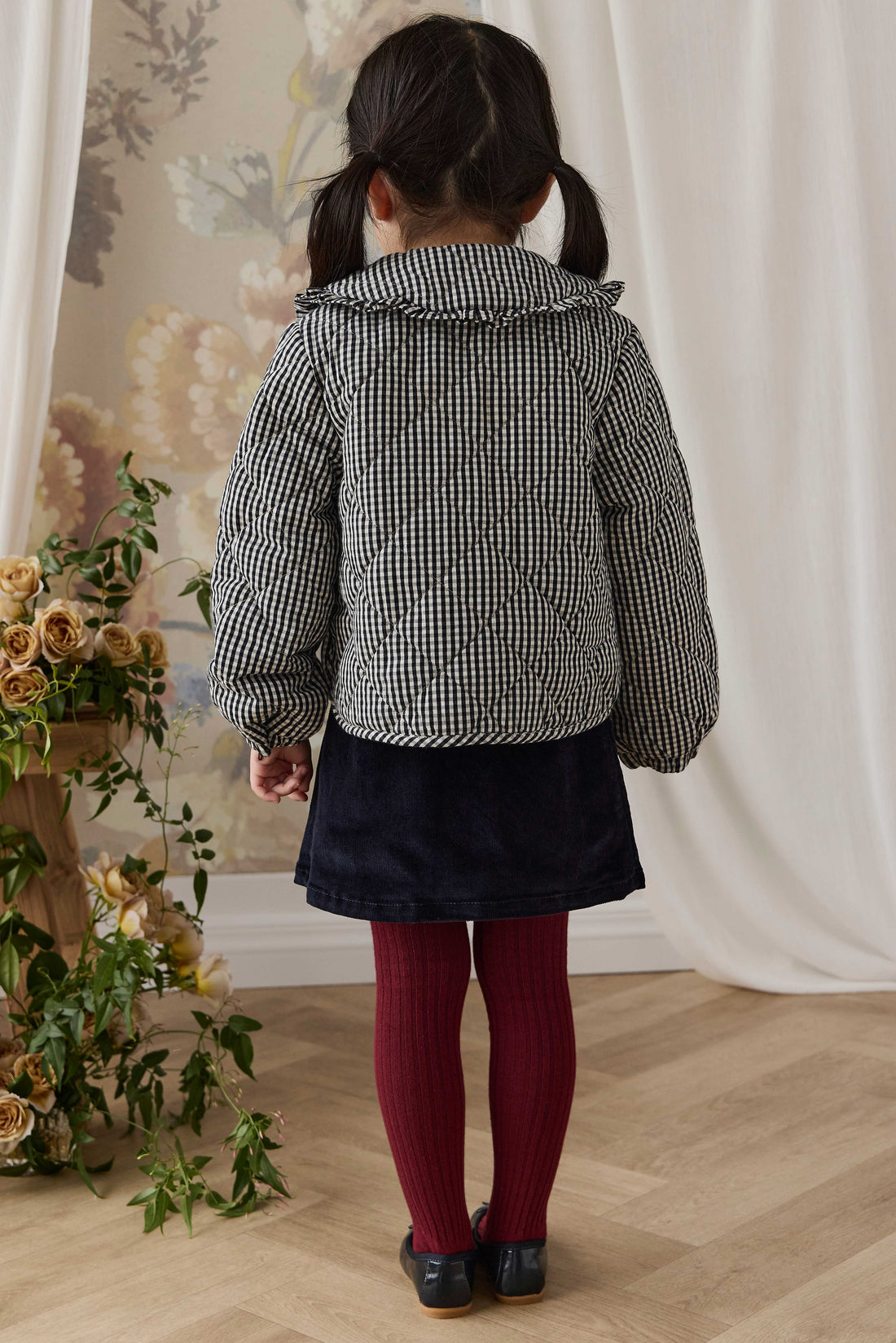 Mariette Cotton Jacket - Petite Gingham Graphite Childrens Jacket from Jamie Kay USA
