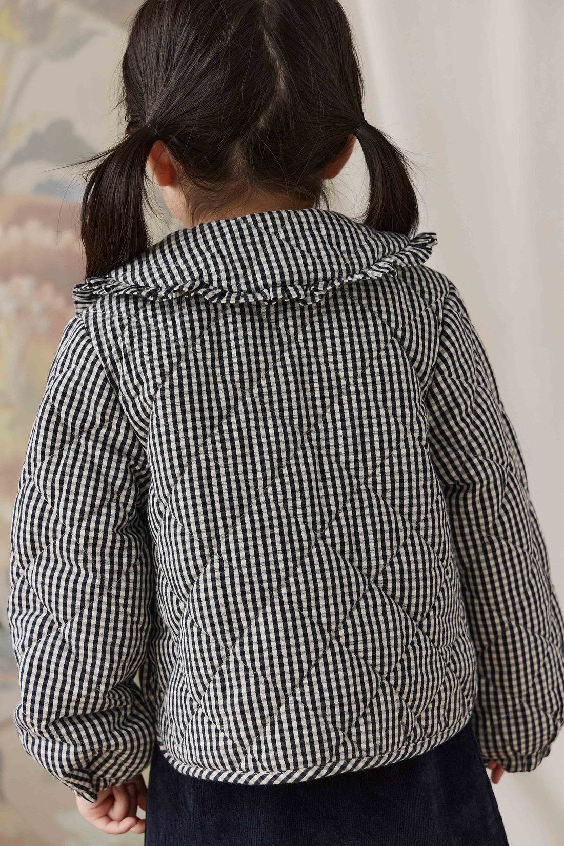 Mariette Cotton Jacket - Petite Gingham Graphite Childrens Jacket from Jamie Kay USA