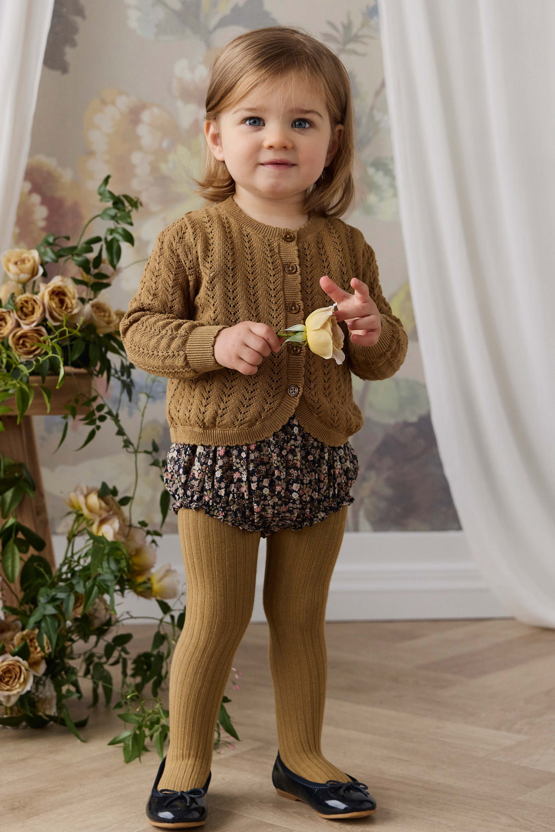 Ribbed Tight - Antique Bronze Childrens Tights from Jamie Kay USA