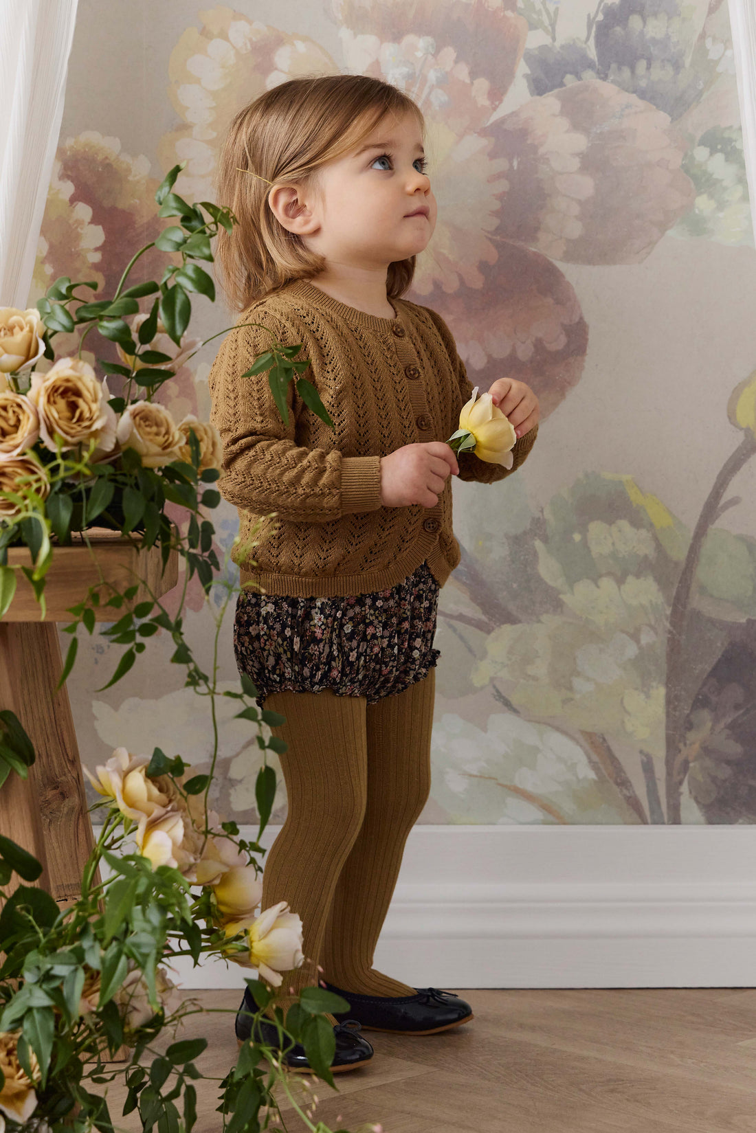 Ribbed Tight - Antique Bronze Childrens Tights from Jamie Kay USA