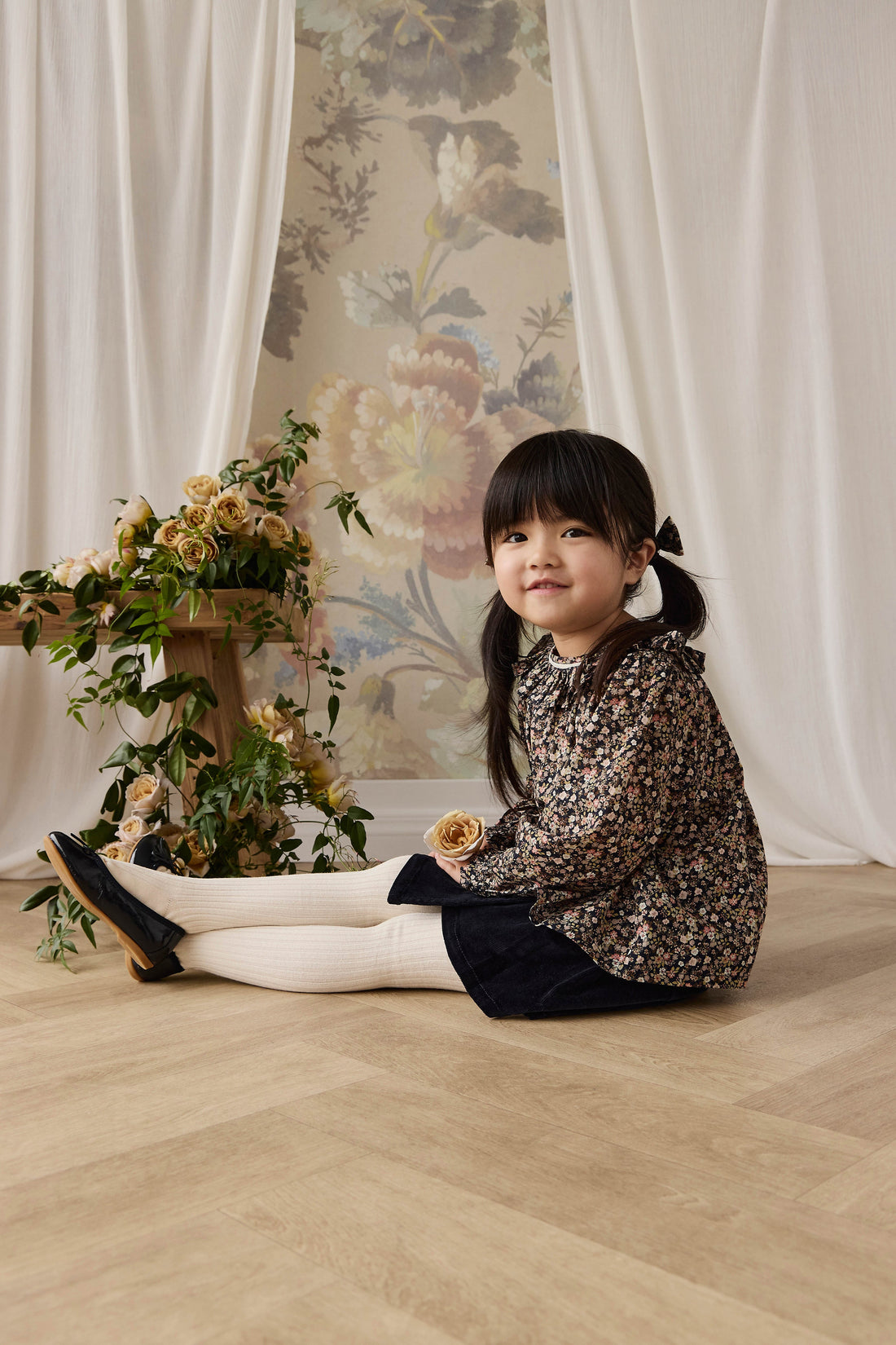 Organic Cotton Leonie Top - Luca Floral Childrens Top from Jamie Kay USA