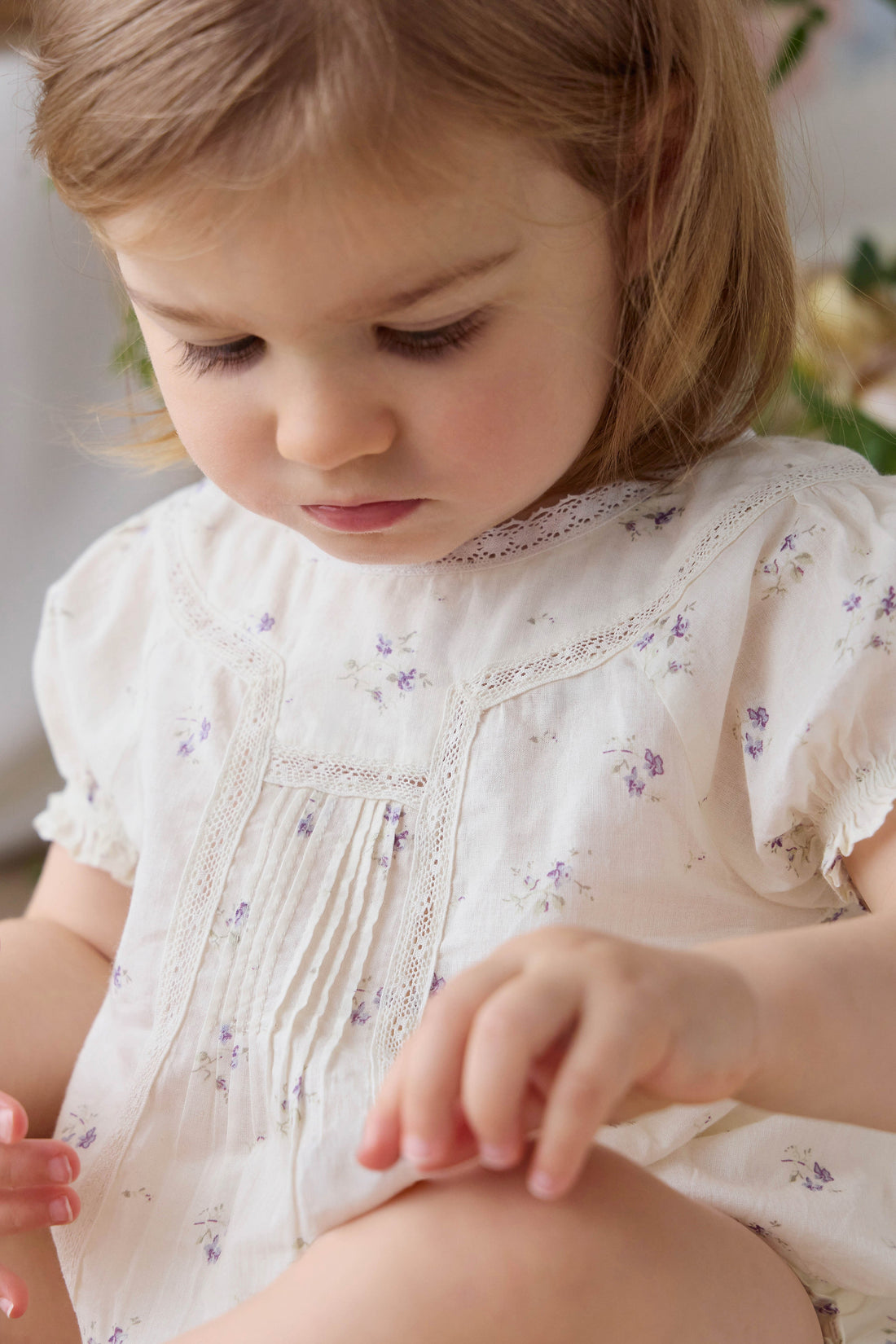 Organic Cotton Saylor Playsuit - Jade Floral Childrens Playsuit from Jamie Kay USA