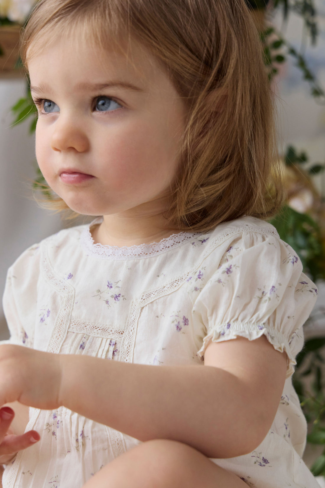 Organic Cotton Saylor Playsuit - Jade Floral Childrens Playsuit from Jamie Kay USA