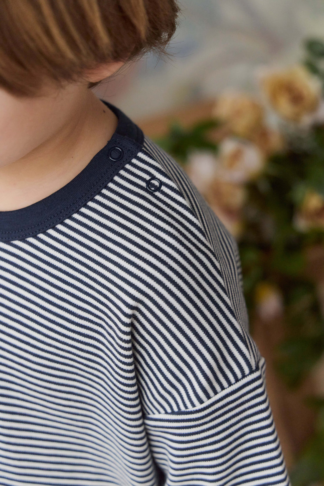 Pima Cotton Edward Tee - Petite Stripe Cloud/Maritime Childrens Top from Jamie Kay USA