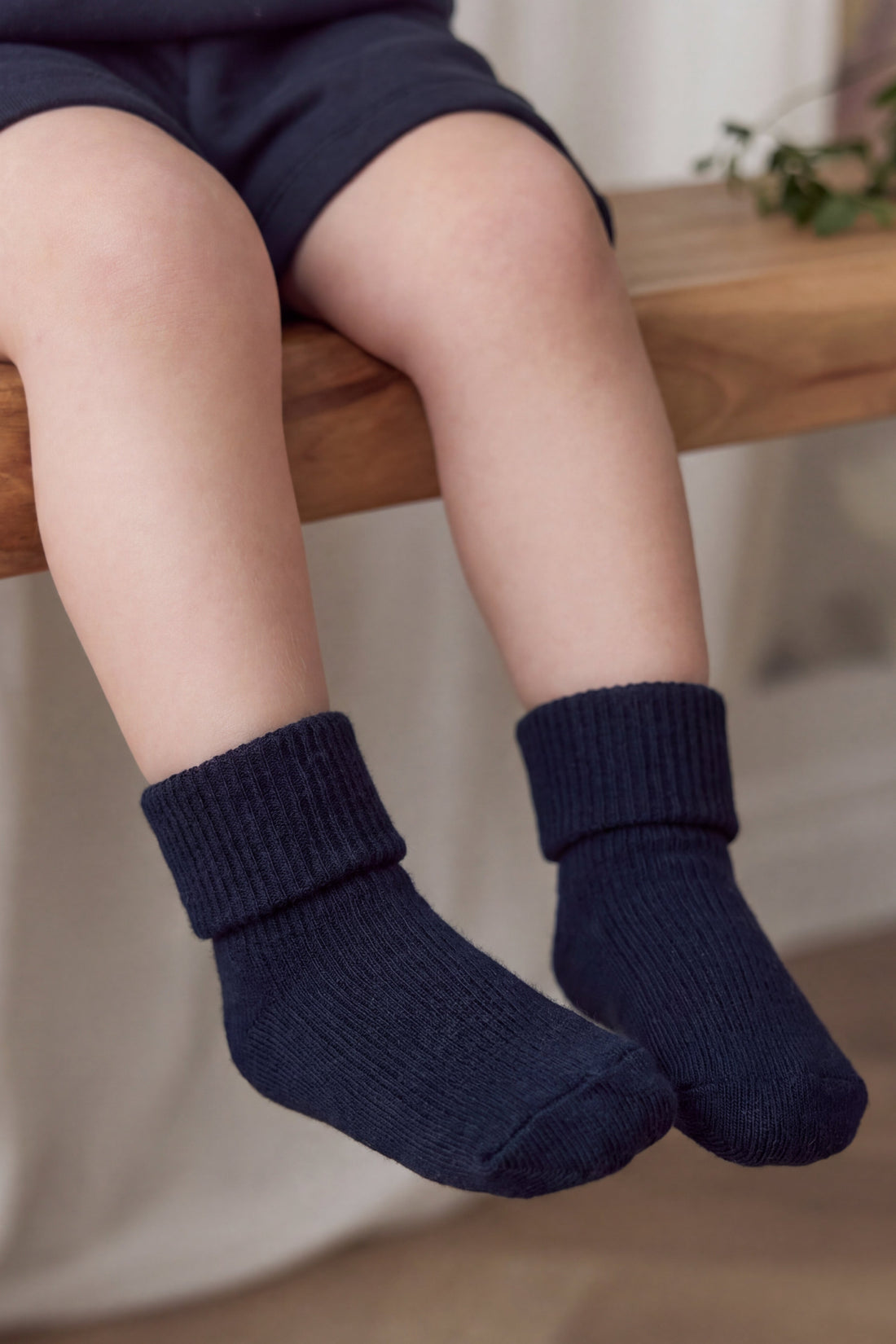 Classic Rib Sock - Navy Childrens Socks from Jamie Kay USA