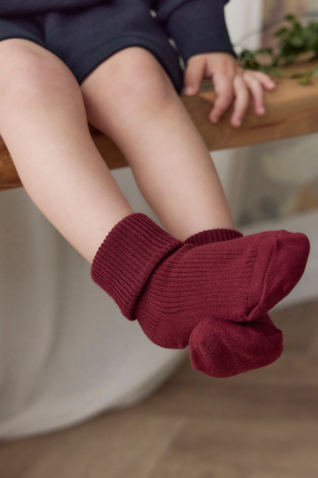 Classic Rib Sock - Burgundy Childrens Socks from Jamie Kay USA