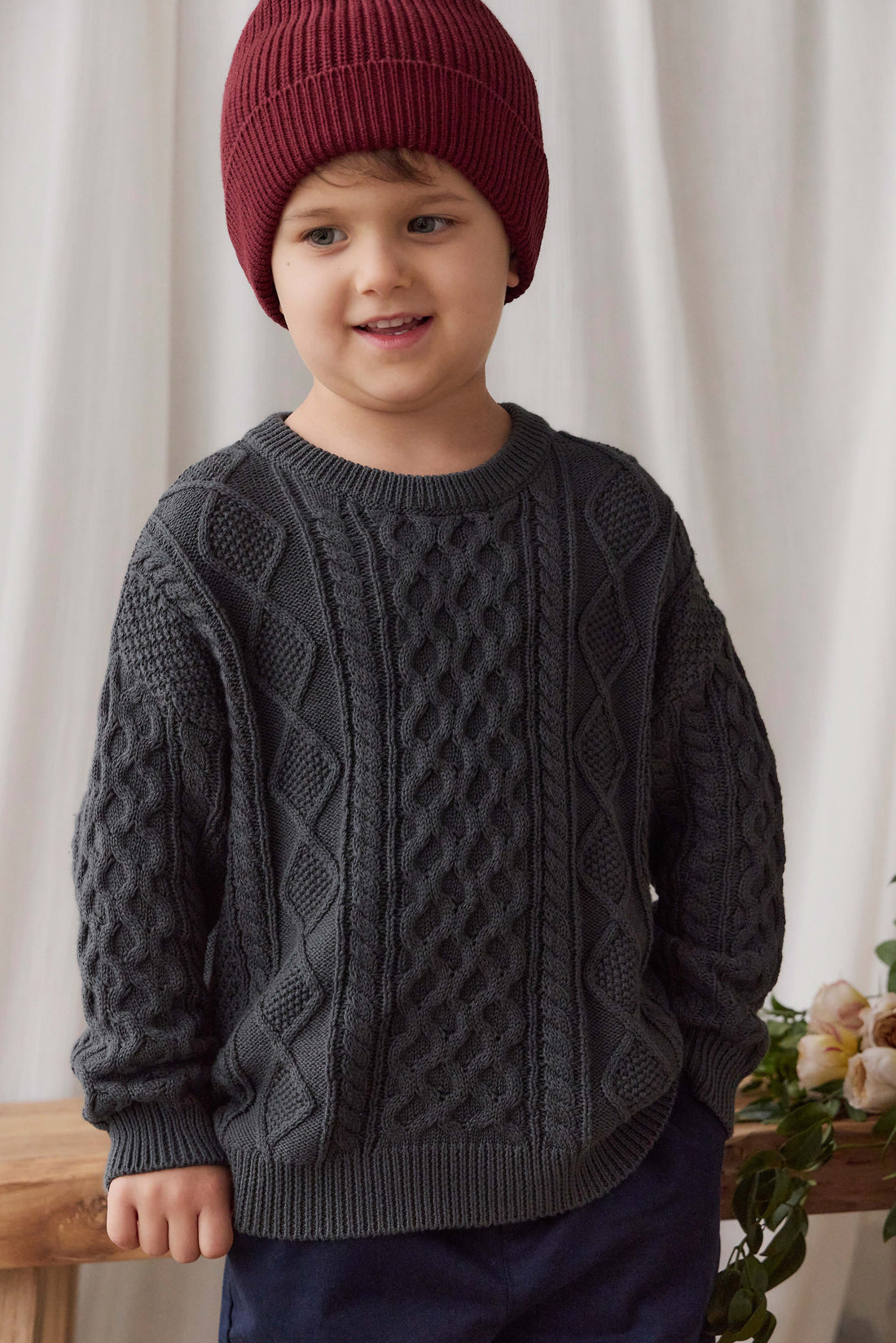 Sawyer Knit Jumper - Umber Childrens Jumper from Jamie Kay USA