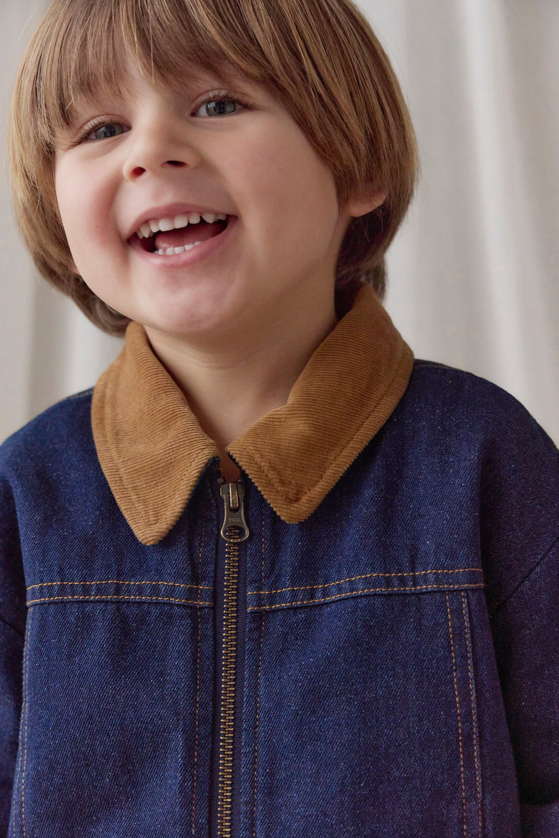 Ezekiel Jacket - Mid Indigo Denim Childrens Jacket from Jamie Kay USA