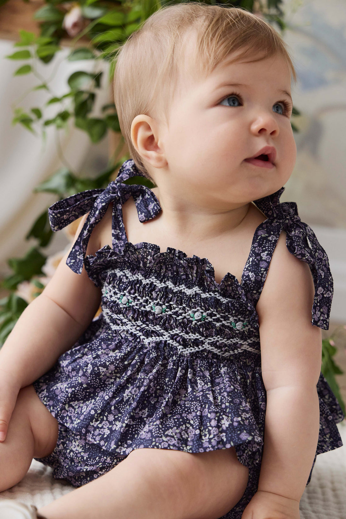 Organic Cotton Carine Top - Violet Floral Childrens Top from Jamie Kay USA