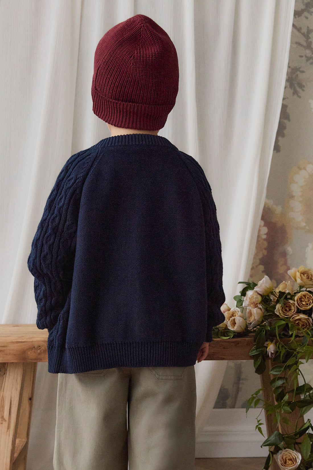 Logan Knitted Cardigan - Navy Childrens Cardigan from Jamie Kay USA