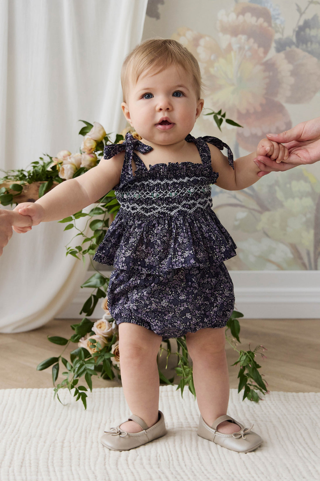 Organic Cotton Classic Bloomer - Violet Floral Childrens Bloomer from Jamie Kay USA