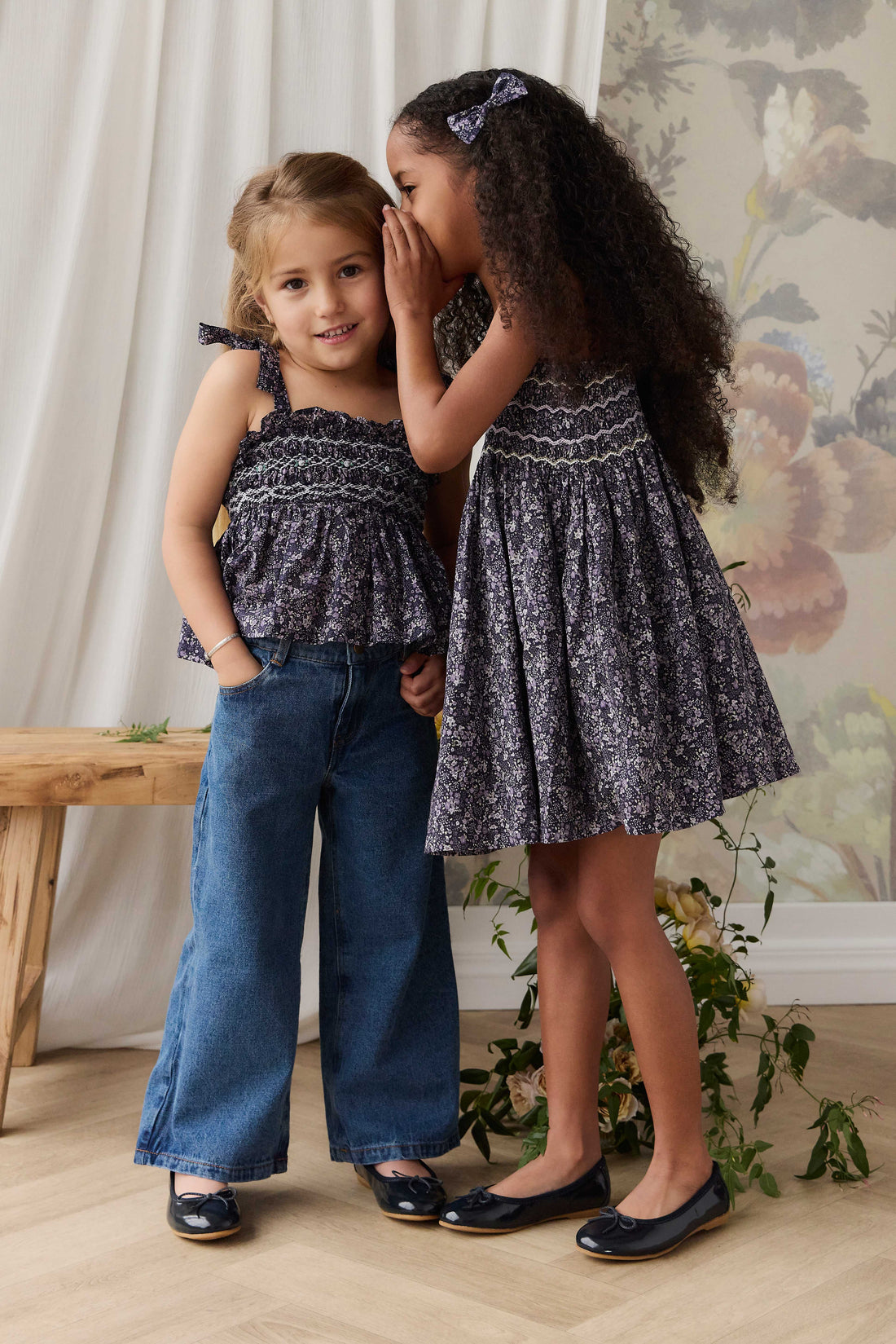 Organic Cotton Carine Top - Violet Floral Childrens Top from Jamie Kay USA