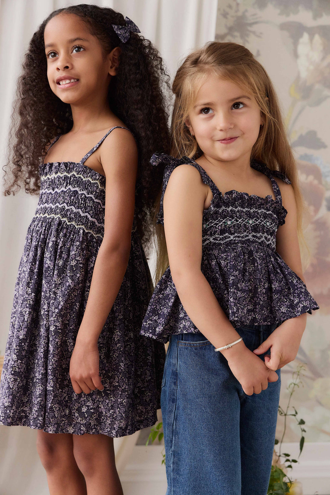 Organic Cotton Carine Top - Violet Floral Childrens Top from Jamie Kay USA
