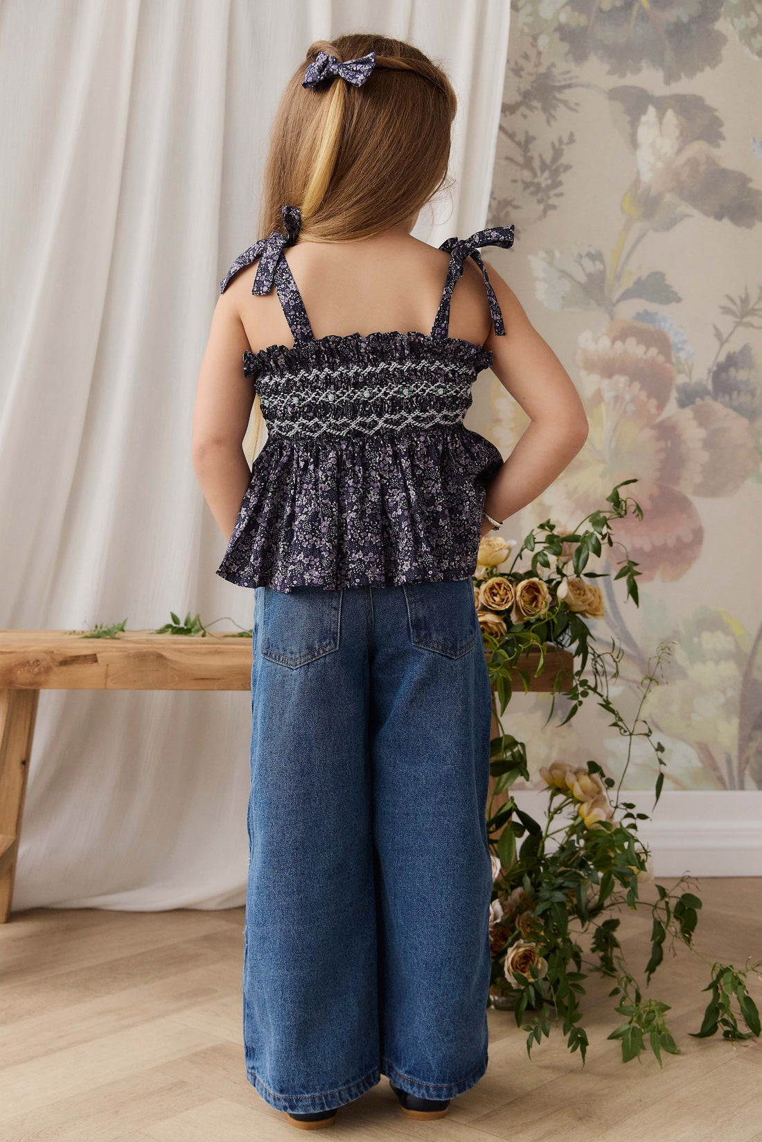 Organic Cotton Carine Top - Violet Floral Childrens Top from Jamie Kay USA