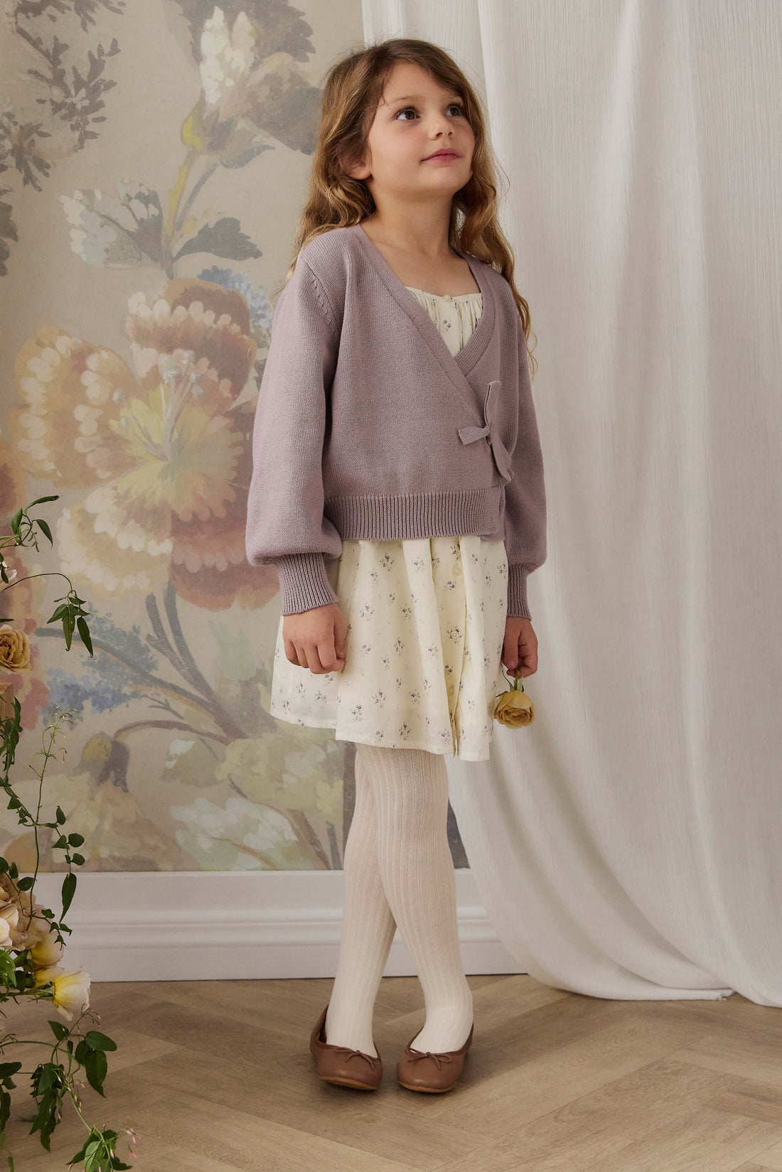 Michaela Knitted Cardigan - Lily Lavender Childrens Cardigan from Jamie Kay USA