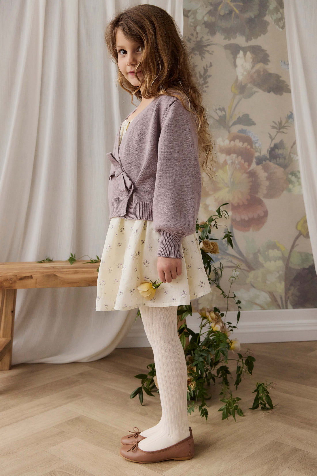 Michaela Knitted Cardigan - Lily Lavender Childrens Cardigan from Jamie Kay USA