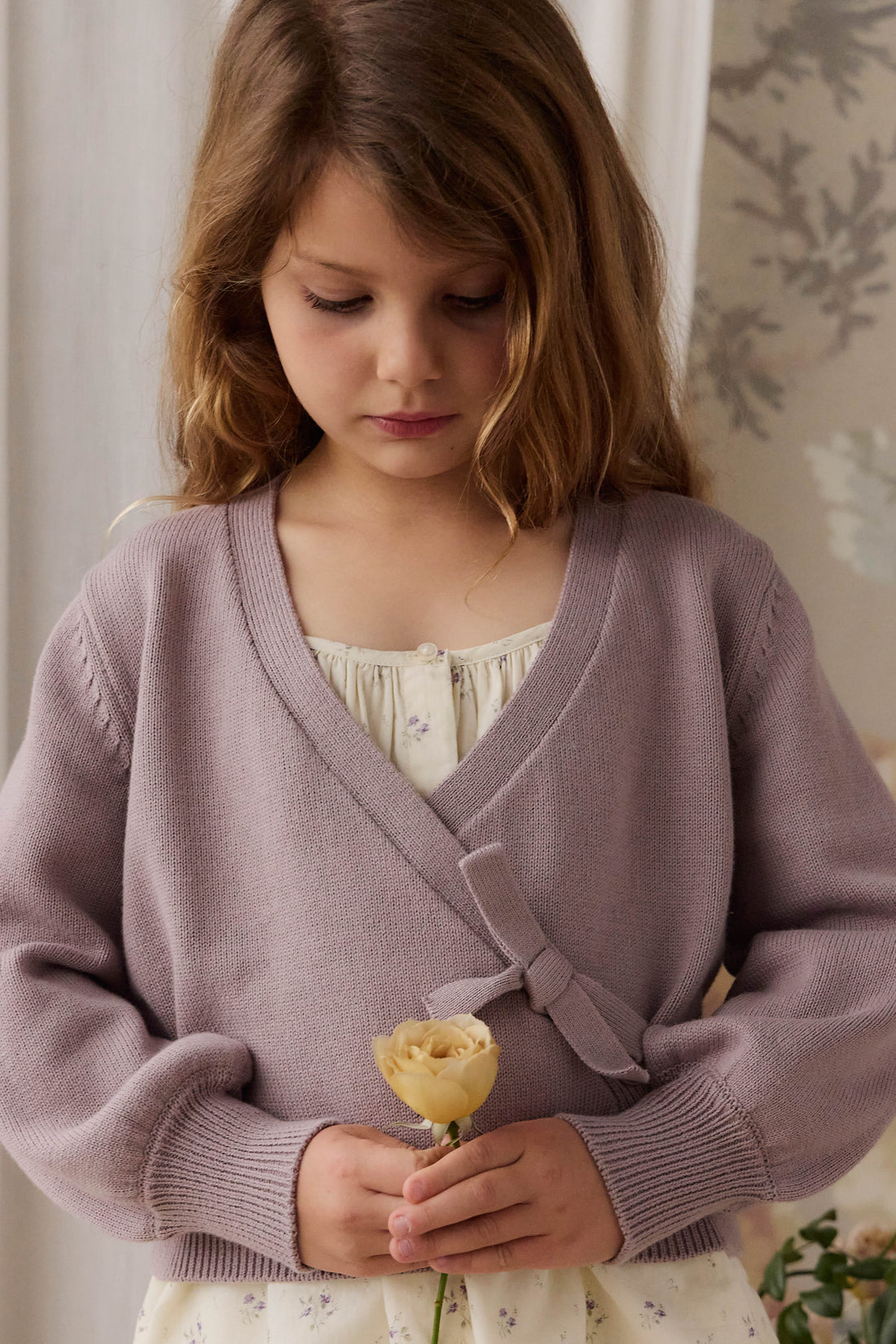 Michaela Knitted Cardigan - Lily Lavender Childrens Cardigan from Jamie Kay USA