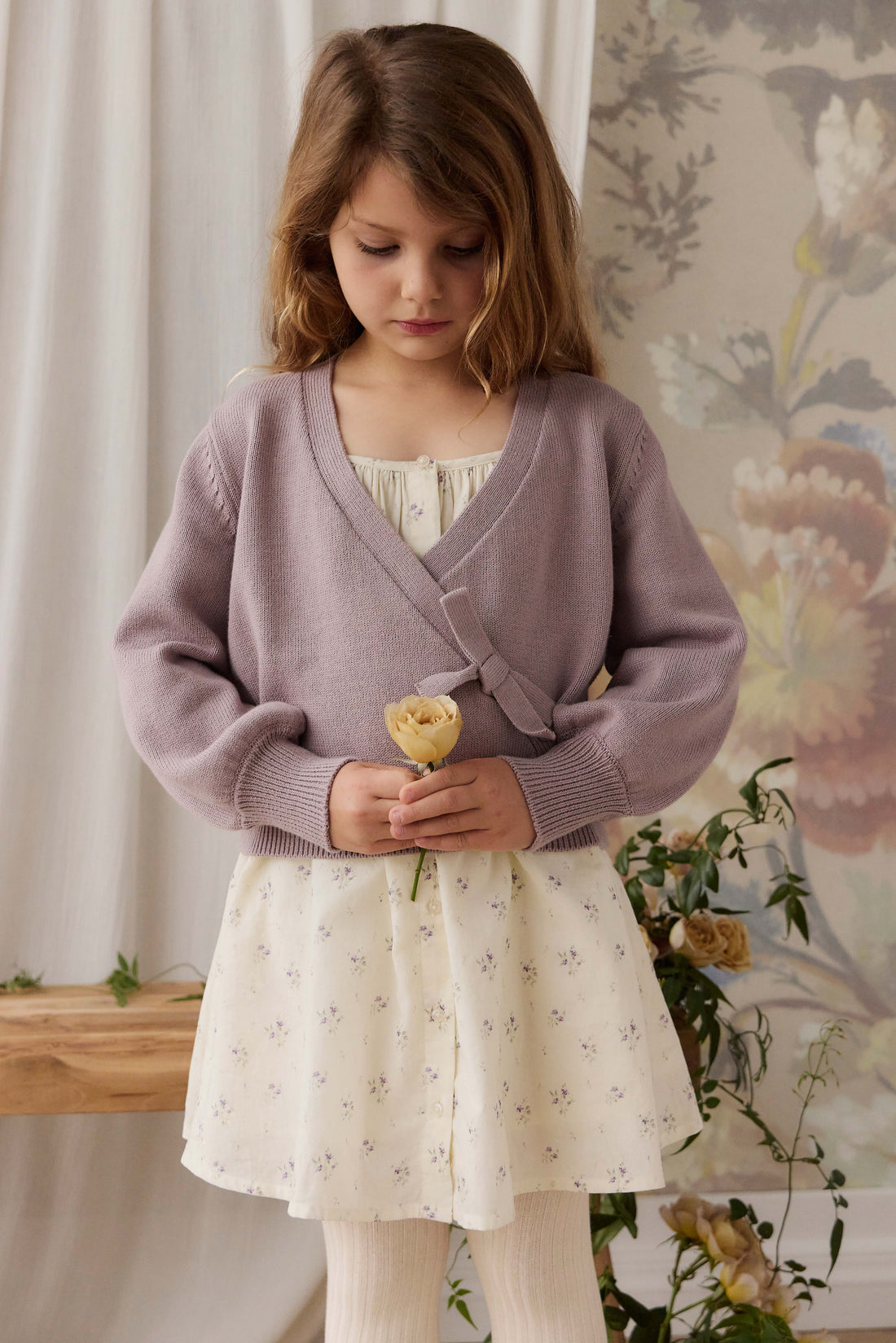 Michaela Knitted Cardigan - Lily Lavender Childrens Cardigan from Jamie Kay USA