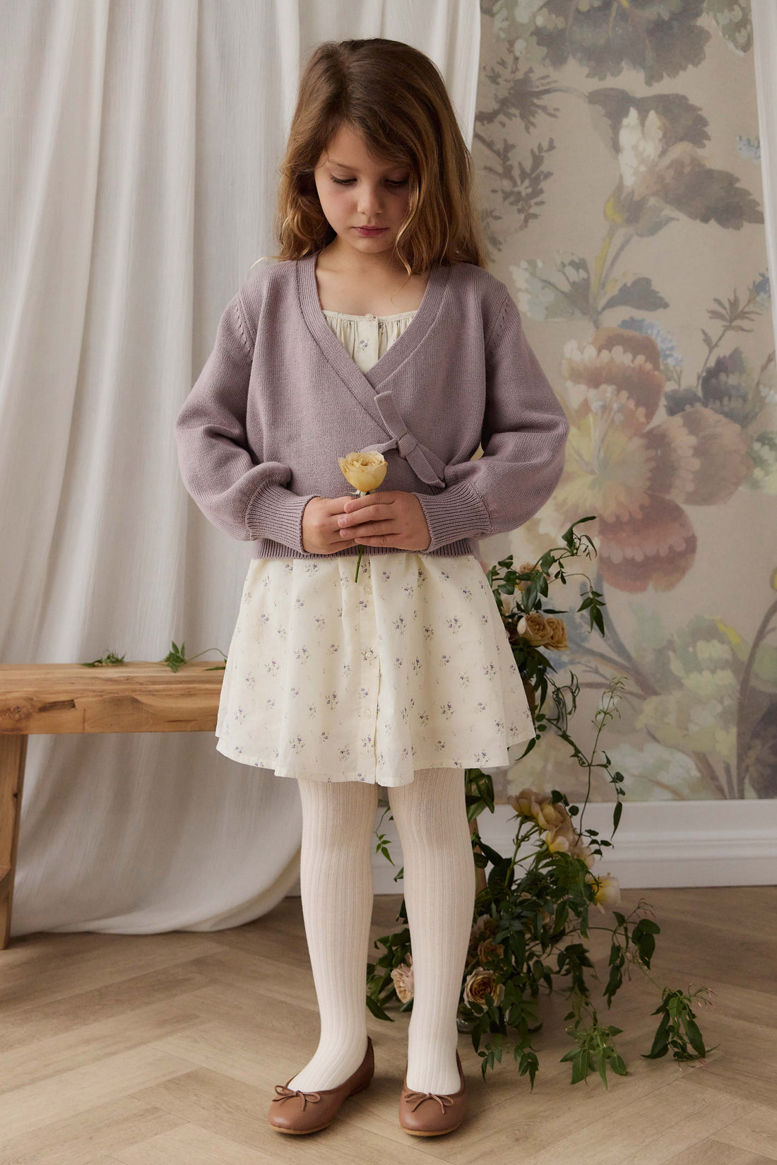 Organic Cotton Cosette Dress - Jade Floral Childrens Dress from Jamie Kay USA