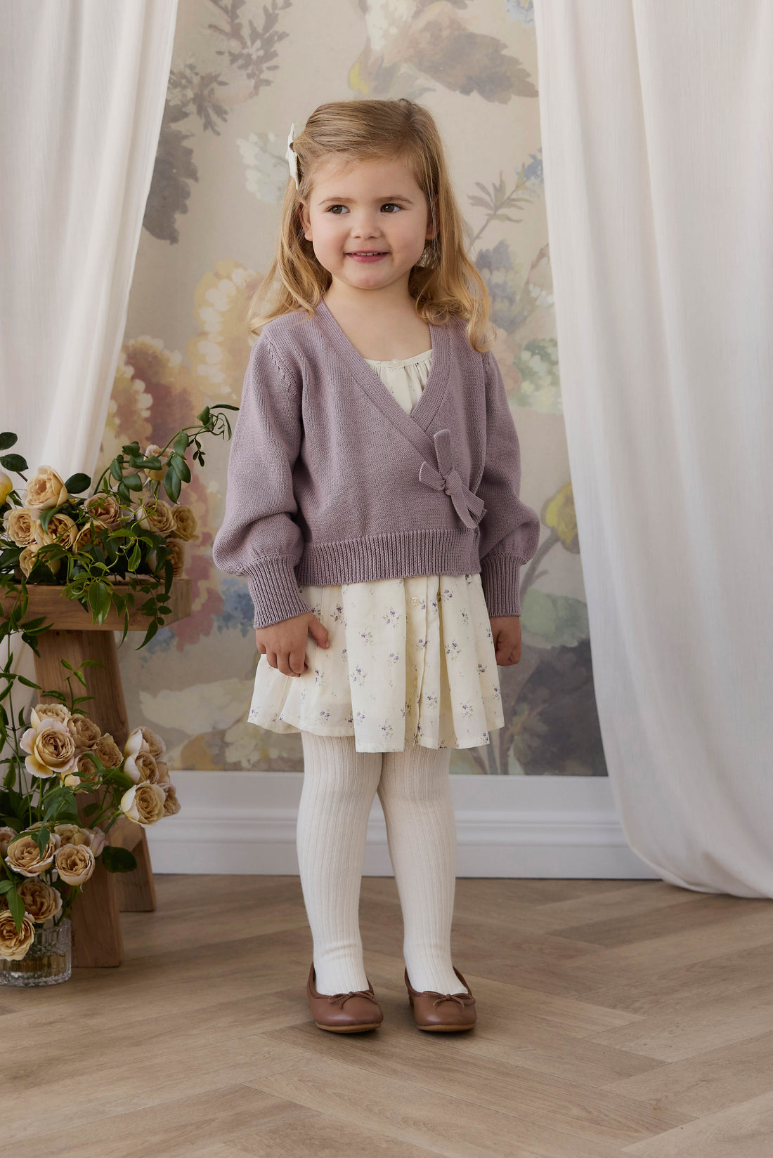 Michaela Knitted Cardigan - Lily Lavender Childrens Cardigan from Jamie Kay USA