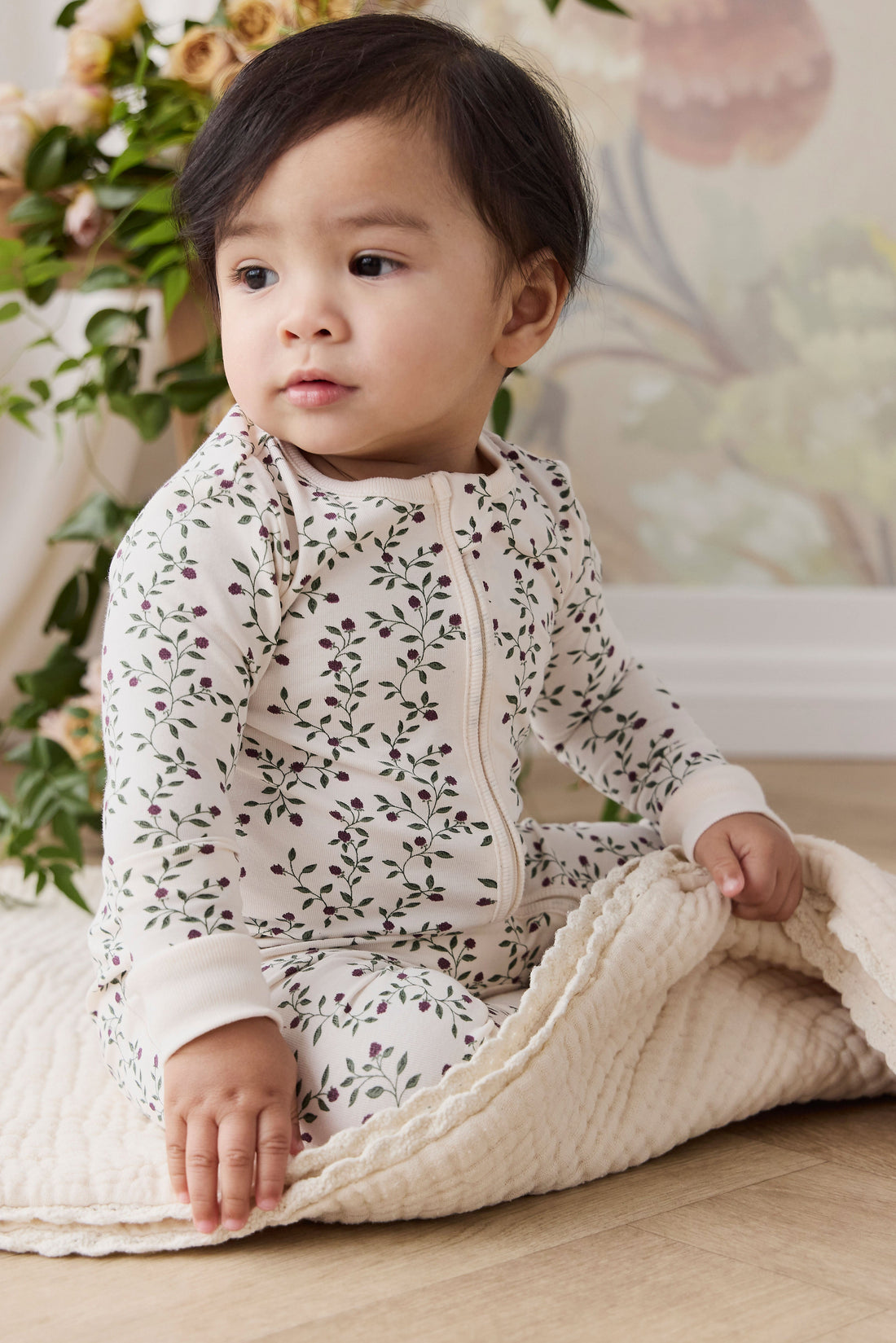 Organic Cotton Jude Onepiece - Mulberries Childrens Onepiece from Jamie Kay USA