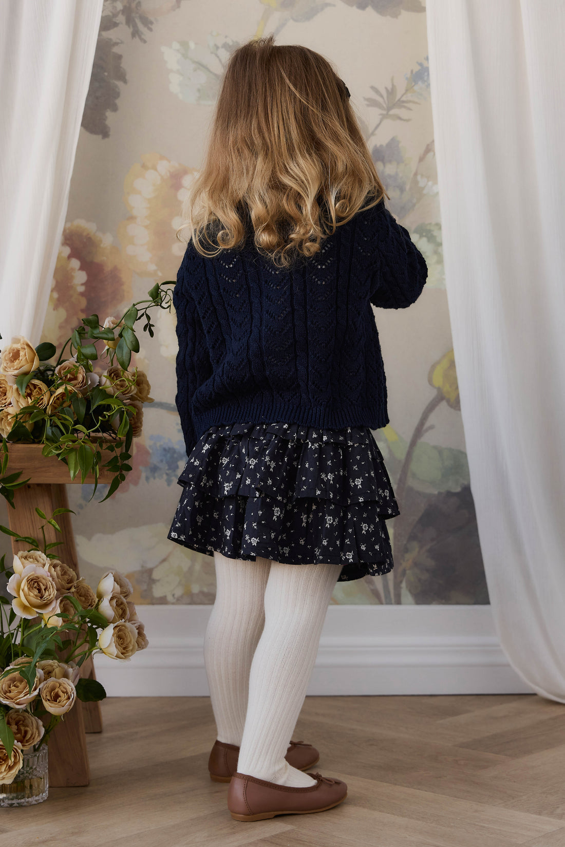 Organic Cotton Mariette Skirt - Huguette Graphite Childrens Skirt from Jamie Kay USA