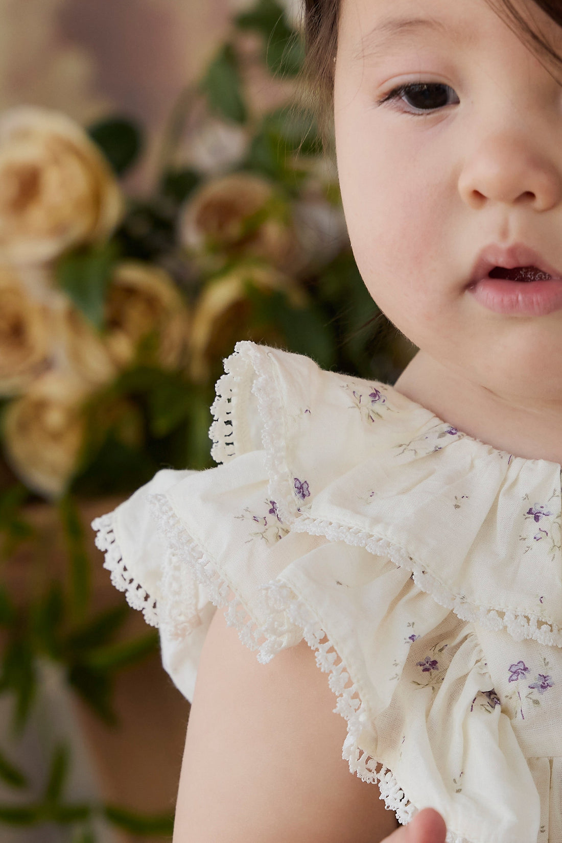 Organic Cotton Banks Blouse - Jade Floral Childrens Top from Jamie Kay USA