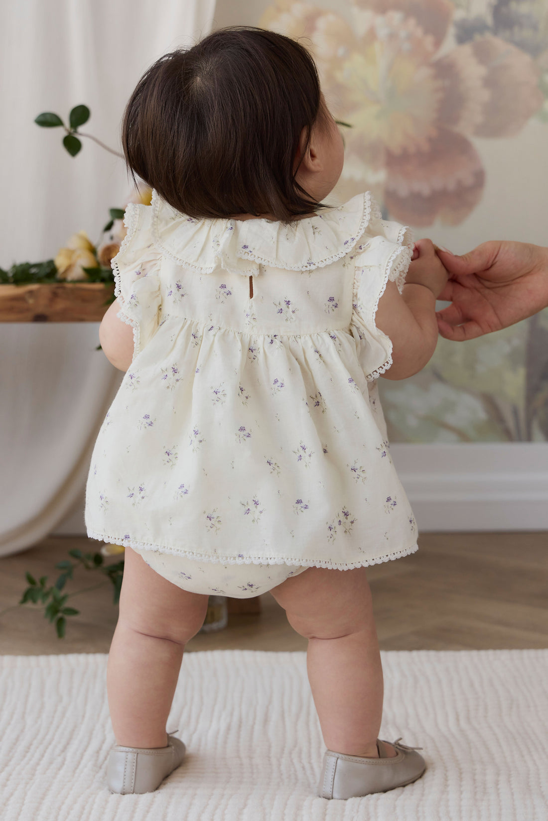 Organic Cotton Banks Blouse - Jade Floral Childrens Top from Jamie Kay USA