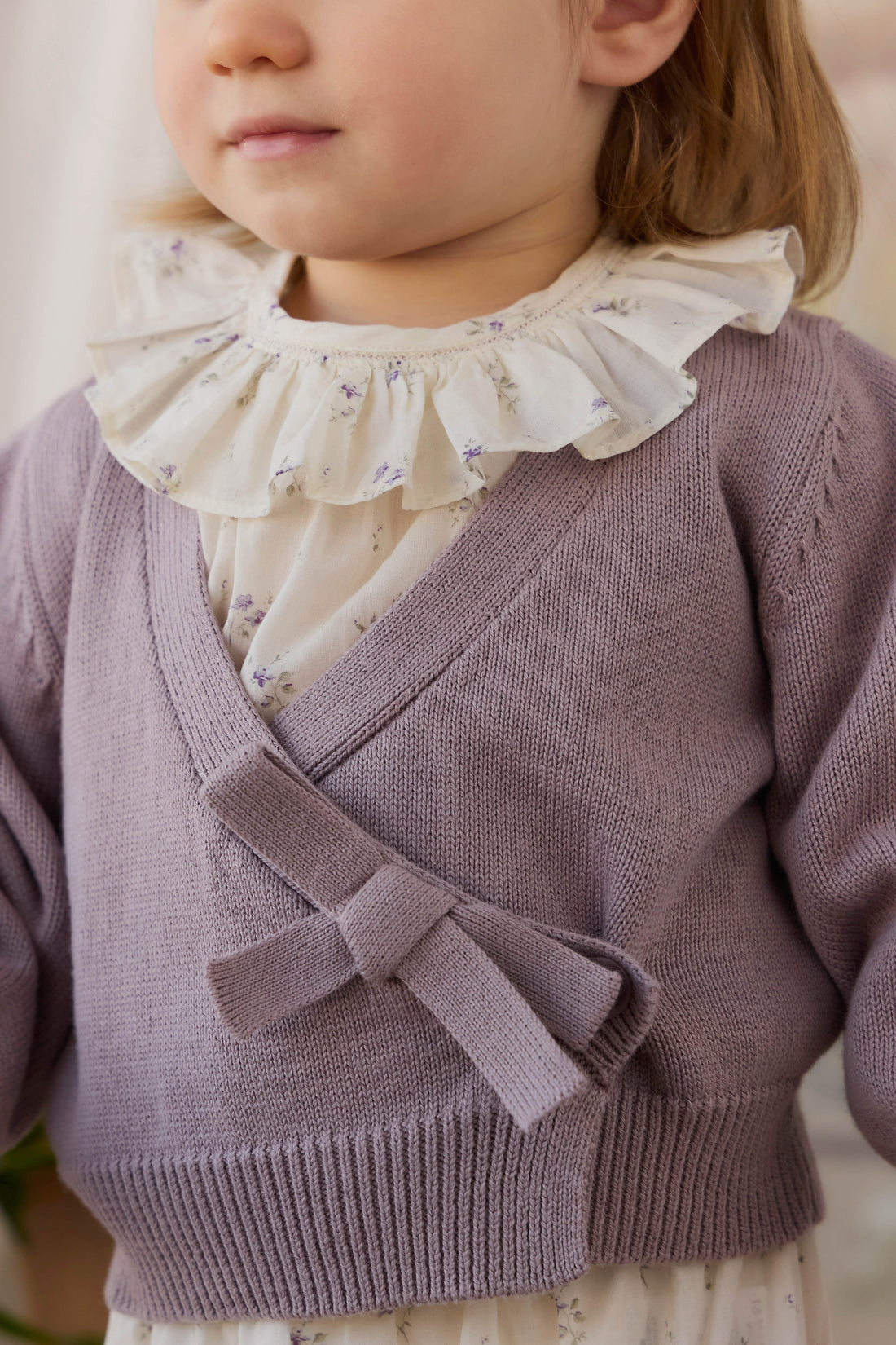 Michaela Knitted Cardigan - Lily Lavender Childrens Cardigan from Jamie Kay USA