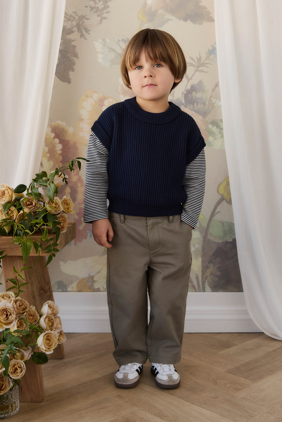 Virgil Knit Vest - Navy Childrens Vest from Jamie Kay USA