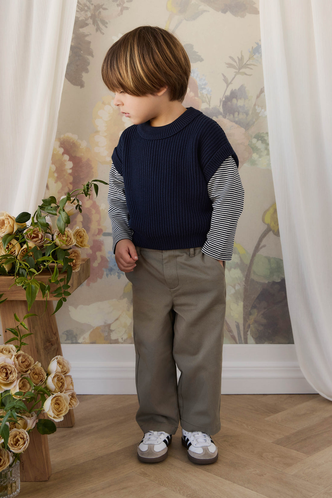 Virgil Knit Vest - Navy Childrens Vest from Jamie Kay USA